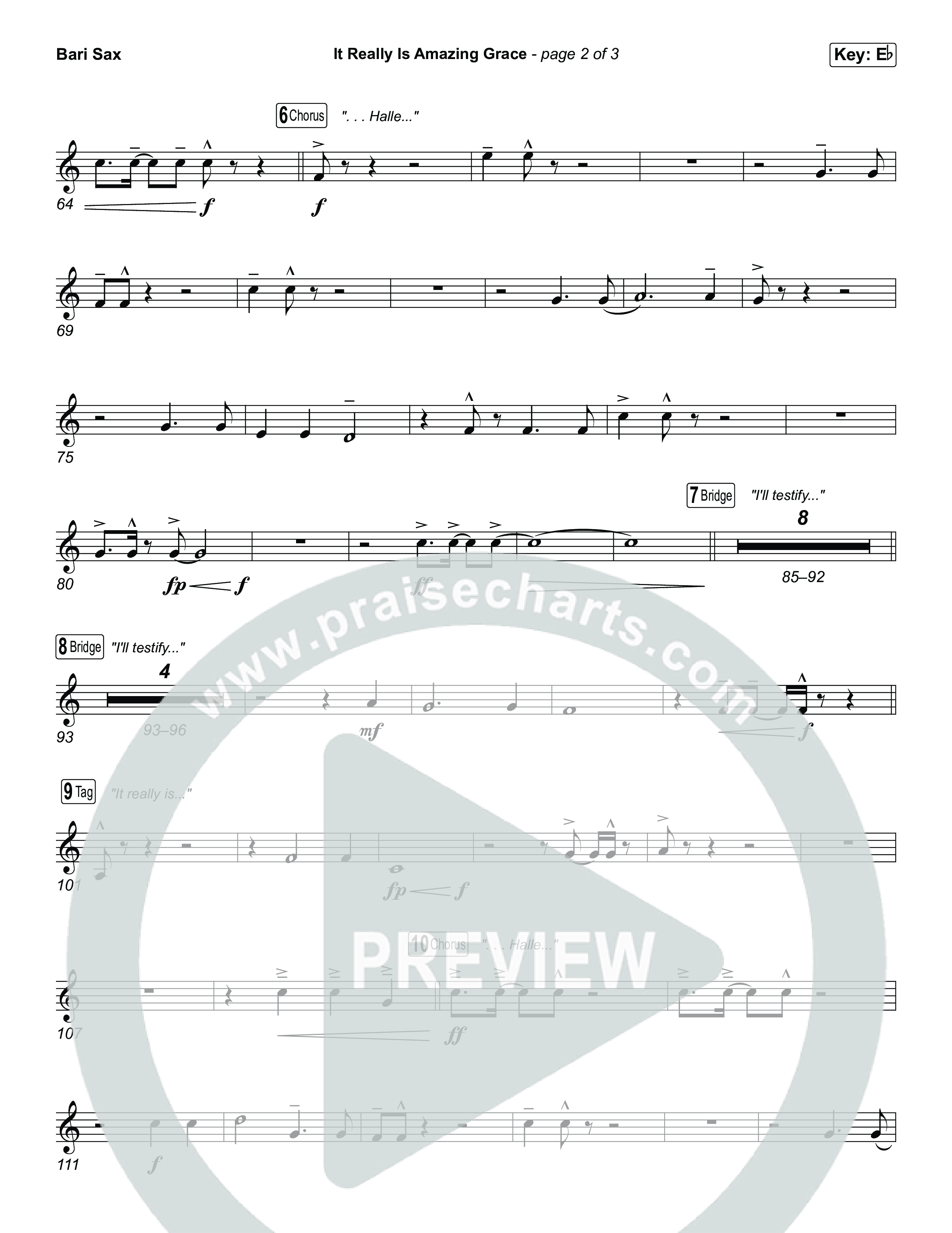 It Really Is Amazing Grace (Sing It Now) Bari Sax (Phil Wickham / Crowder / Arr. Luke Gambill)