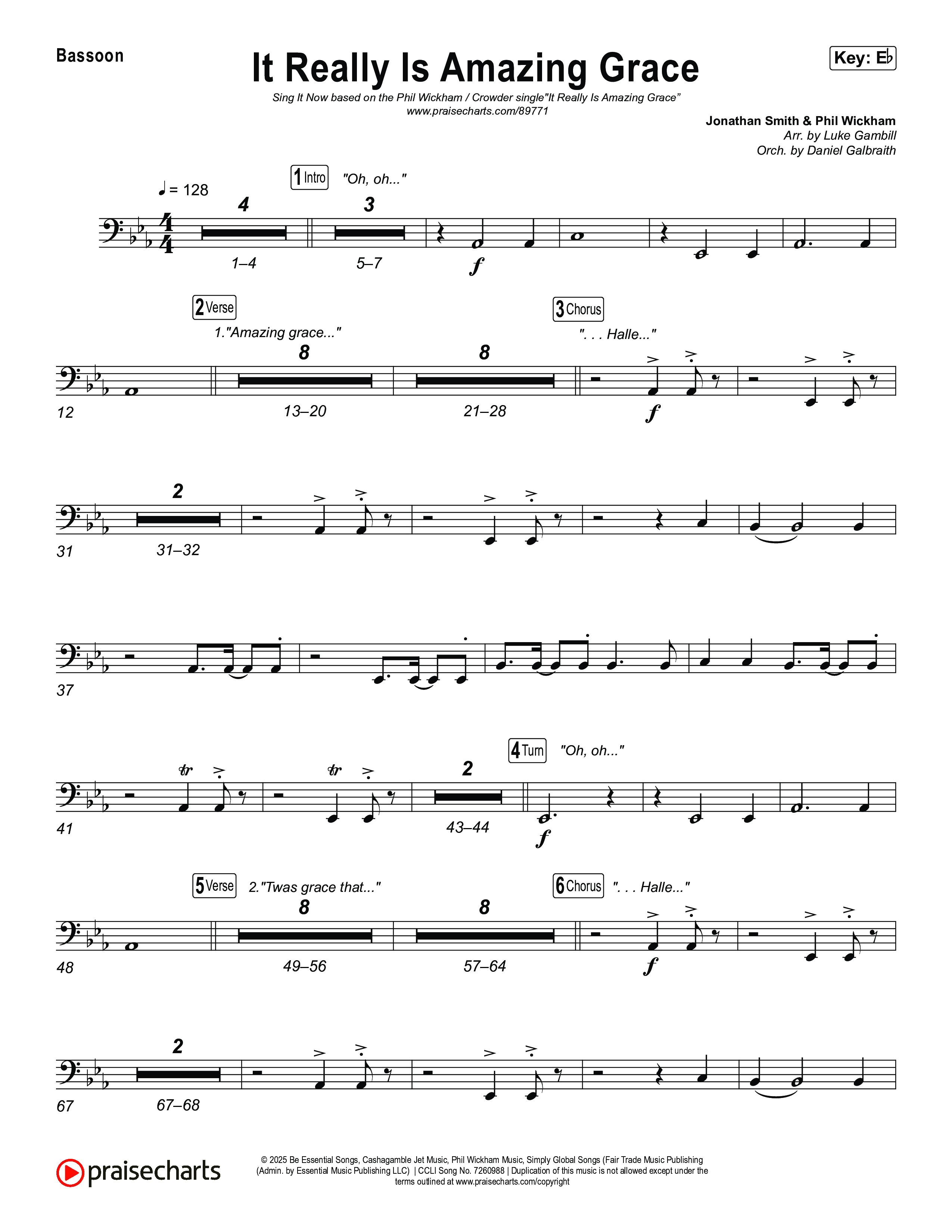 It Really Is Amazing Grace (Sing It Now) Bassoon (Phil Wickham / Crowder / Arr. Luke Gambill)