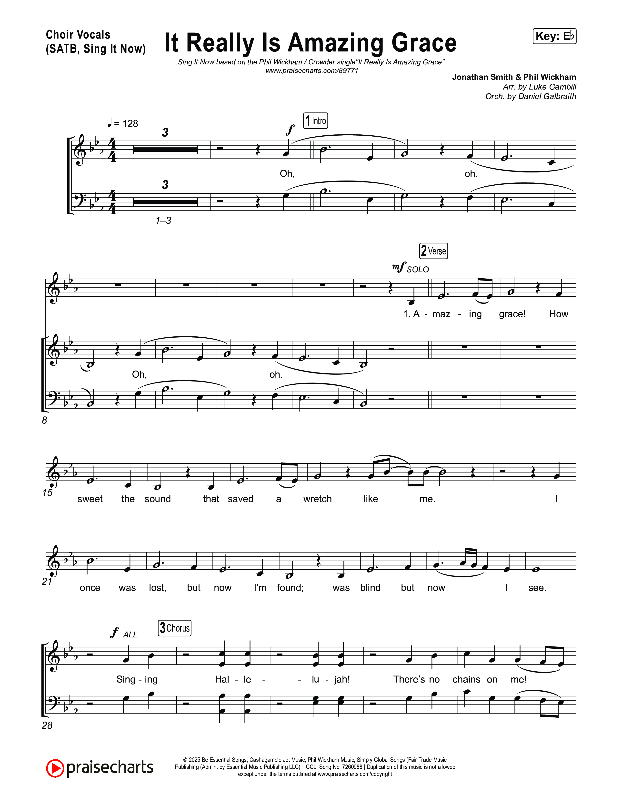 It Really Is Amazing Grace (Sing It Now) Choir Sheet (SATB) (Phil Wickham / Crowder / Arr. Luke Gambill)