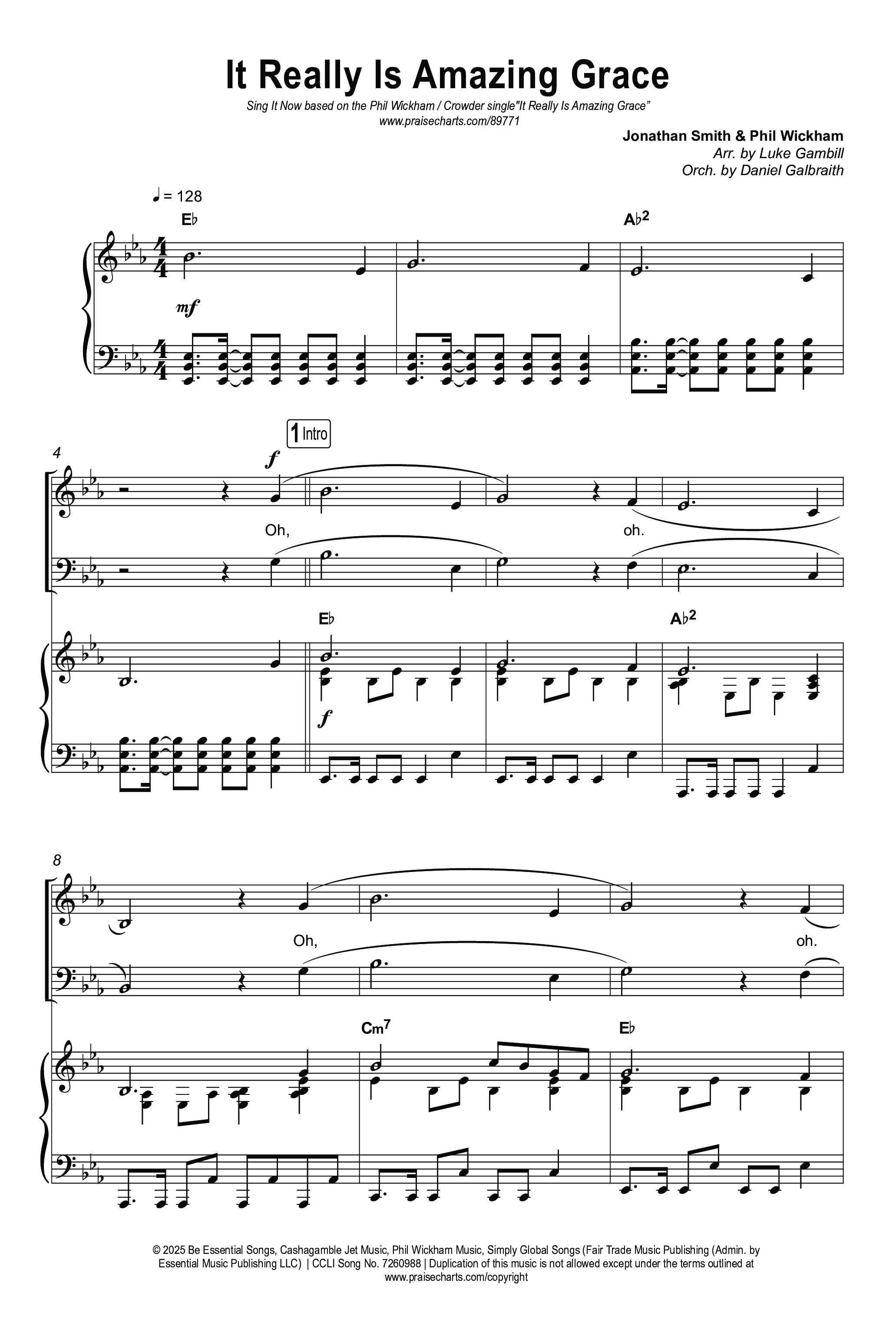 It Really Is Amazing Grace (Sing It Now) Octavo (SATB & Pno) (Phil Wickham / Crowder / Arr. Luke Gambill)