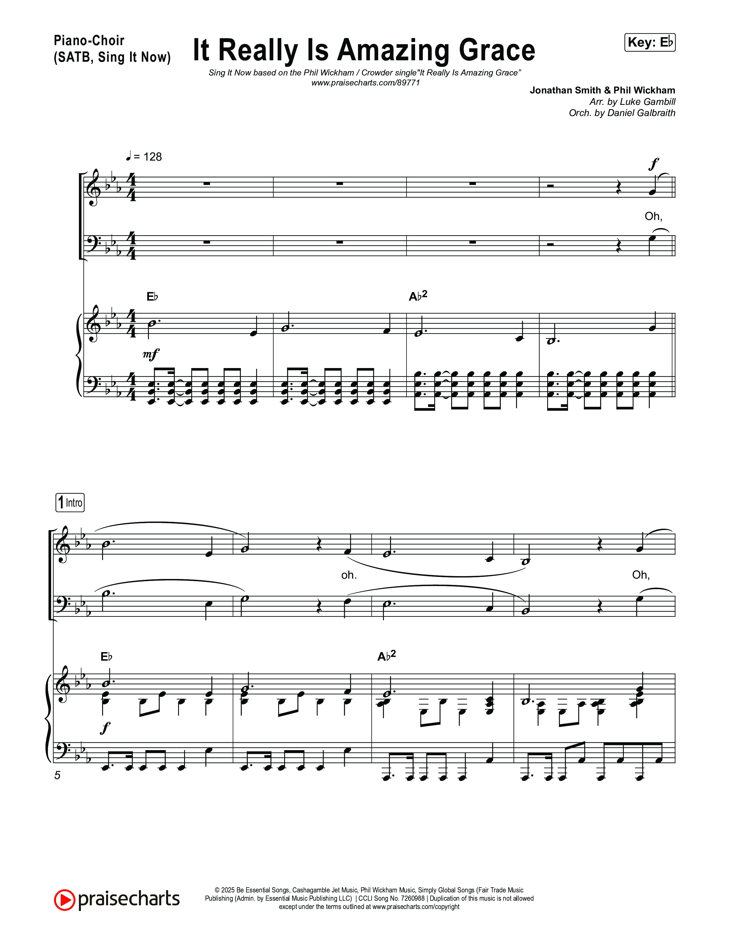 It Really Is Amazing Grace (Sing It Now) Piano/Choir (SATB) (Phil Wickham / Crowder / Arr. Luke Gambill)