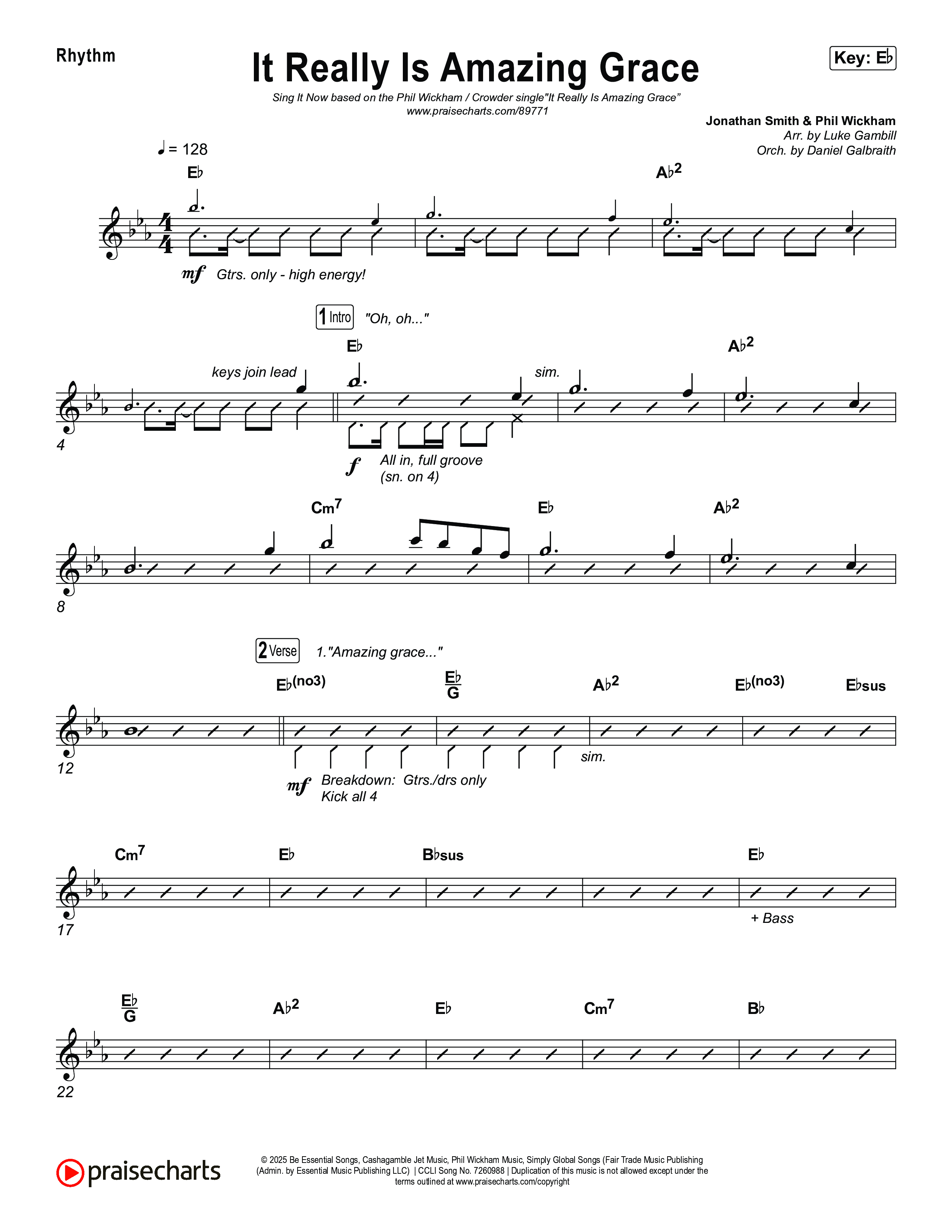 It Really Is Amazing Grace (Sing It Now) Rhythm Pack (Phil Wickham / Crowder / Arr. Luke Gambill)
