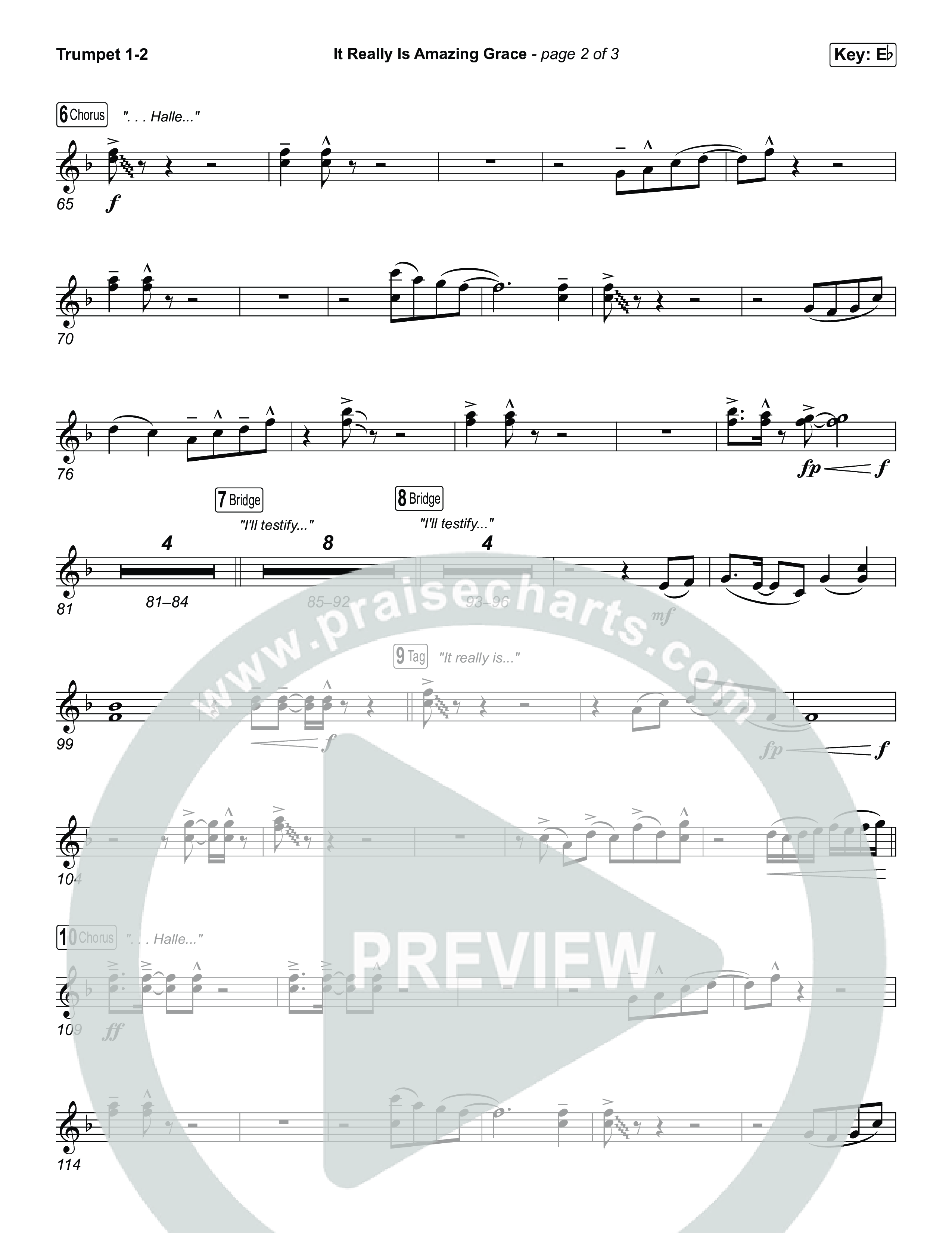 It Really Is Amazing Grace (Sing It Now) Trumpet 1,2 (Phil Wickham / Crowder / Arr. Luke Gambill)