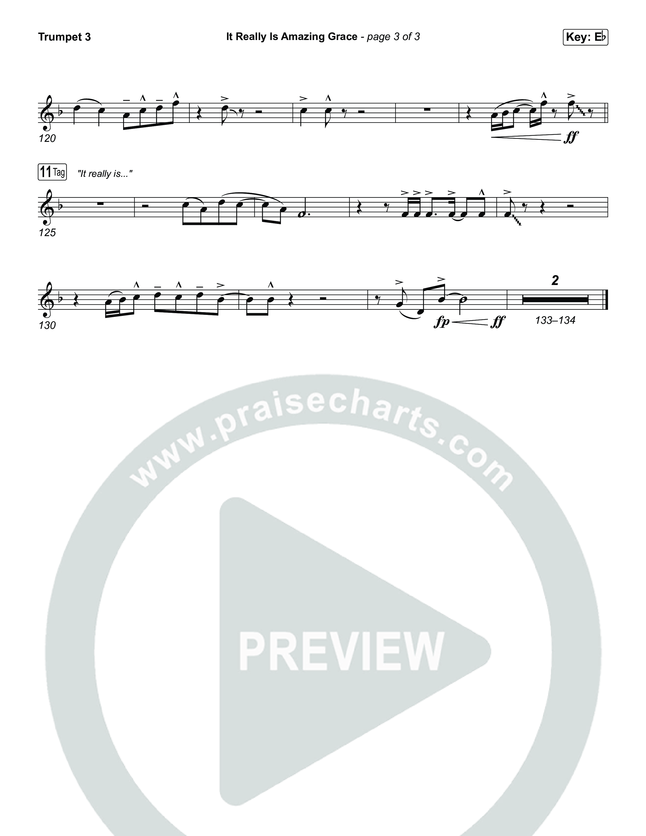 It Really Is Amazing Grace (Sing It Now) Trumpet 3 (Phil Wickham / Crowder / Arr. Luke Gambill)