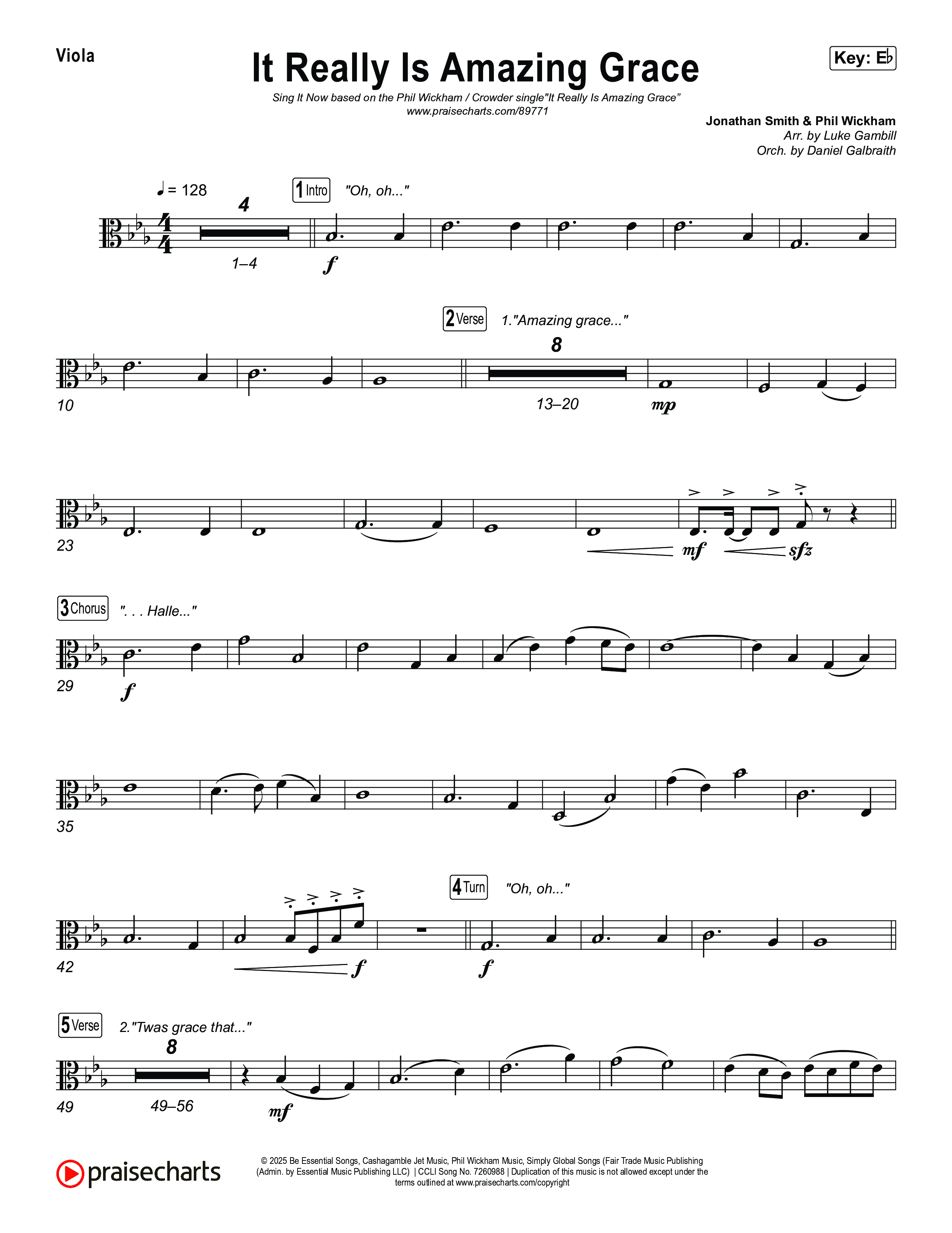 It Really Is Amazing Grace (Sing It Now) Viola (Phil Wickham / Crowder / Arr. Luke Gambill)