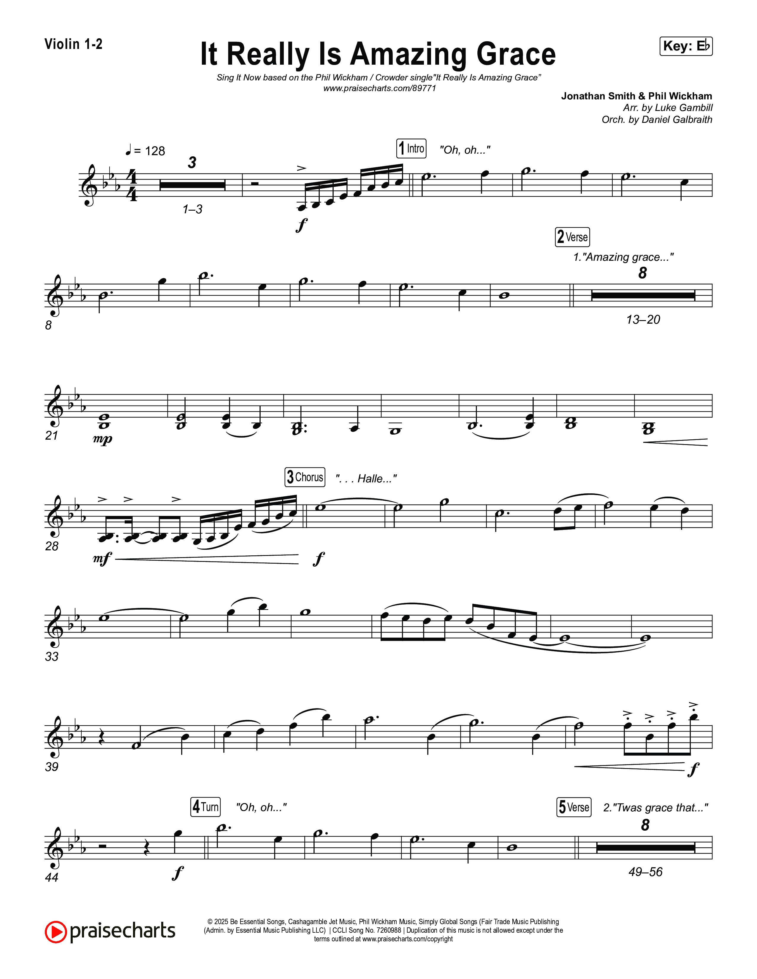 It Really Is Amazing Grace (Sing It Now) String Pack (Phil Wickham / Crowder / Arr. Luke Gambill)