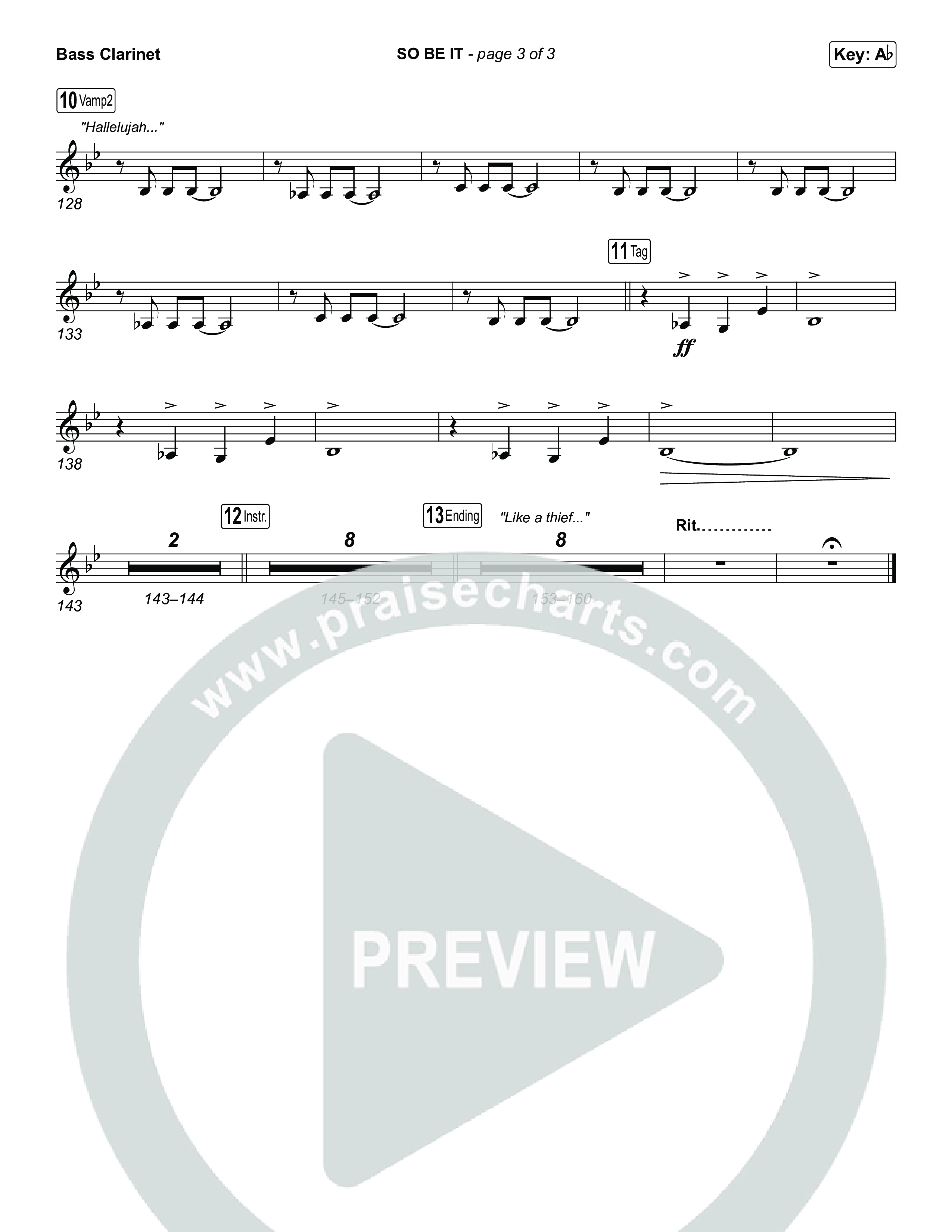 SO BE IT (Choral Anthem SATB) Bass Clarinet (Elevation Worship / Tiffany Hudson / Chris Brown / Arr. Luke Gambill)