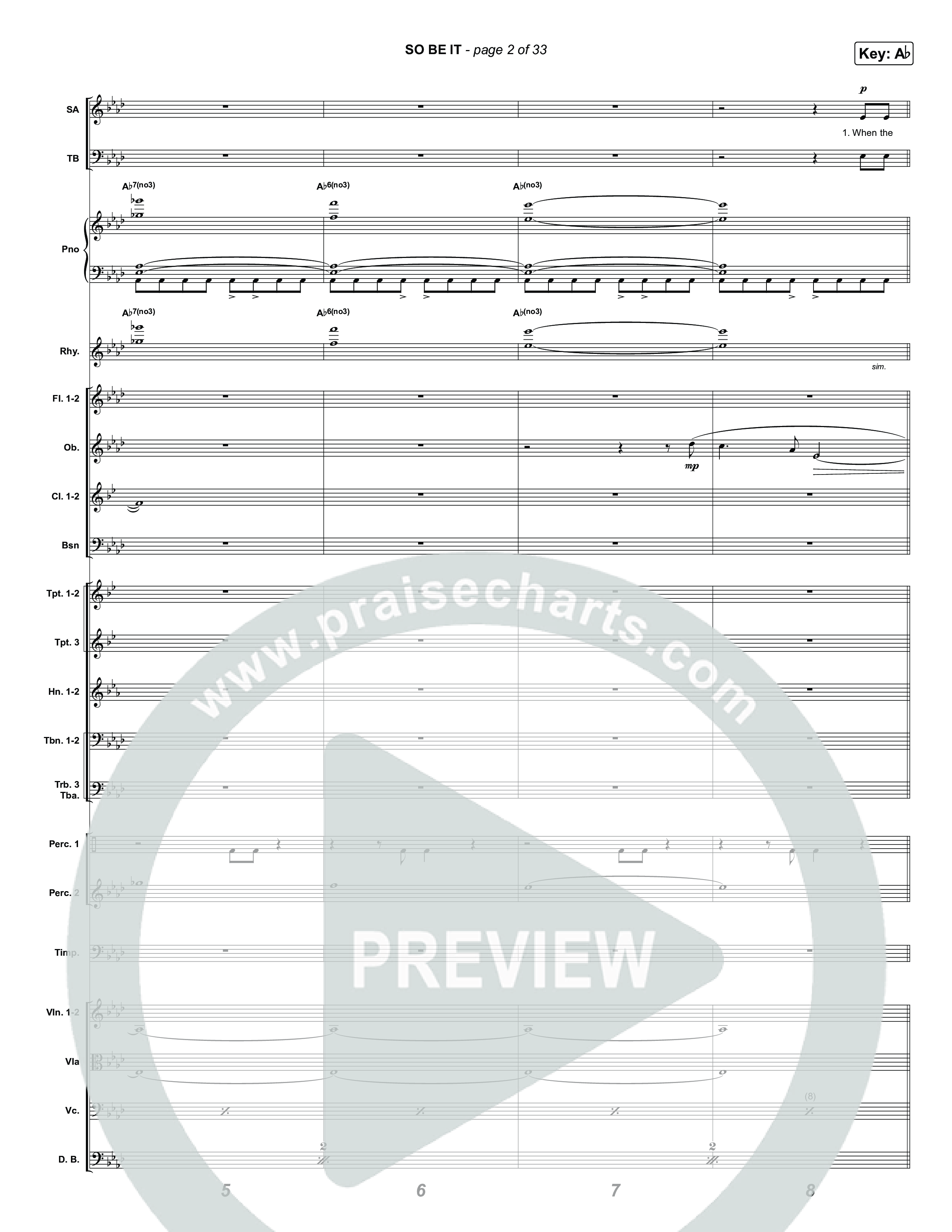 SO BE IT (Choral Anthem SATB) Orchestration (Elevation Worship / Tiffany Hudson / Chris Brown / Arr. Luke Gambill)