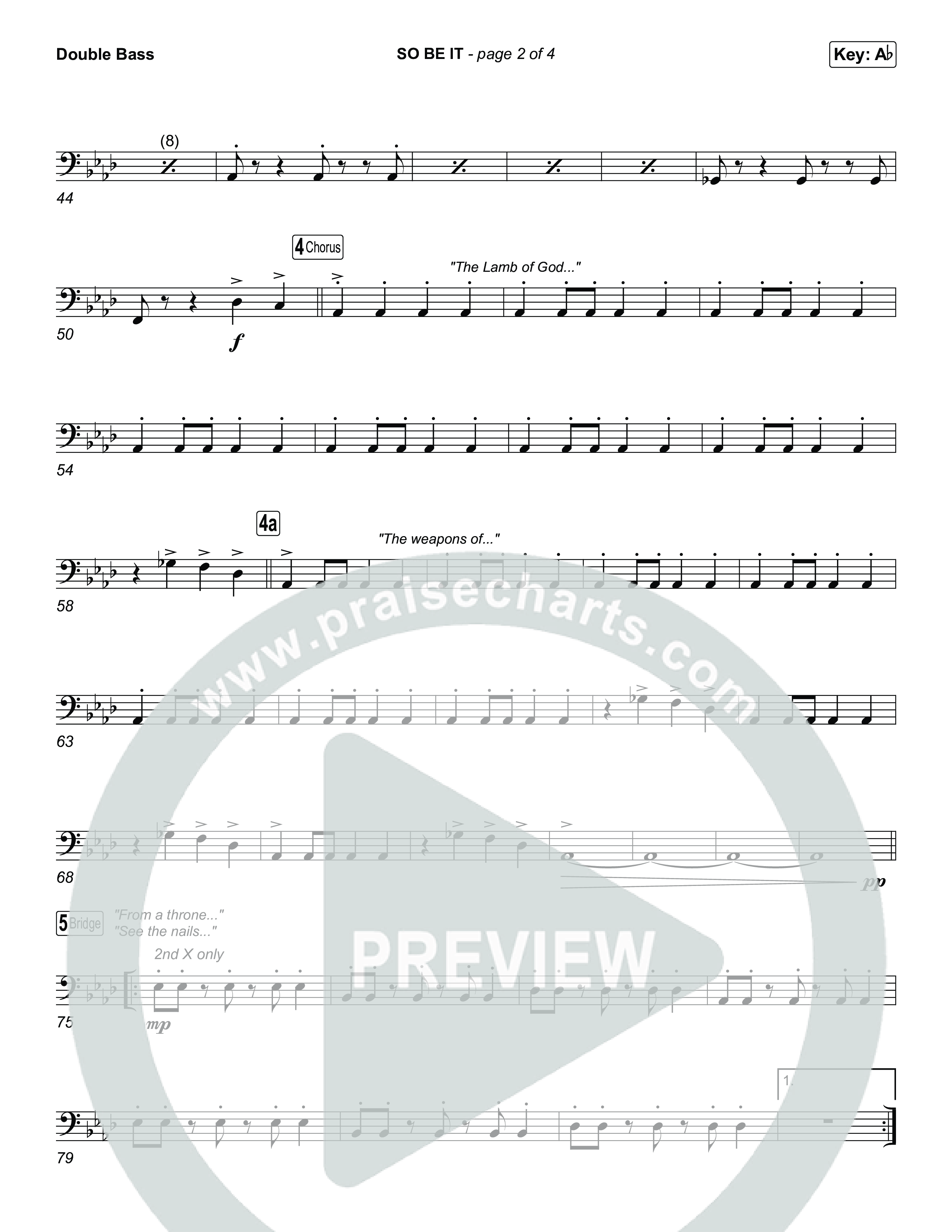SO BE IT (Choral Anthem SATB) String Bass (Elevation Worship / Tiffany Hudson / Chris Brown / Arr. Luke Gambill)