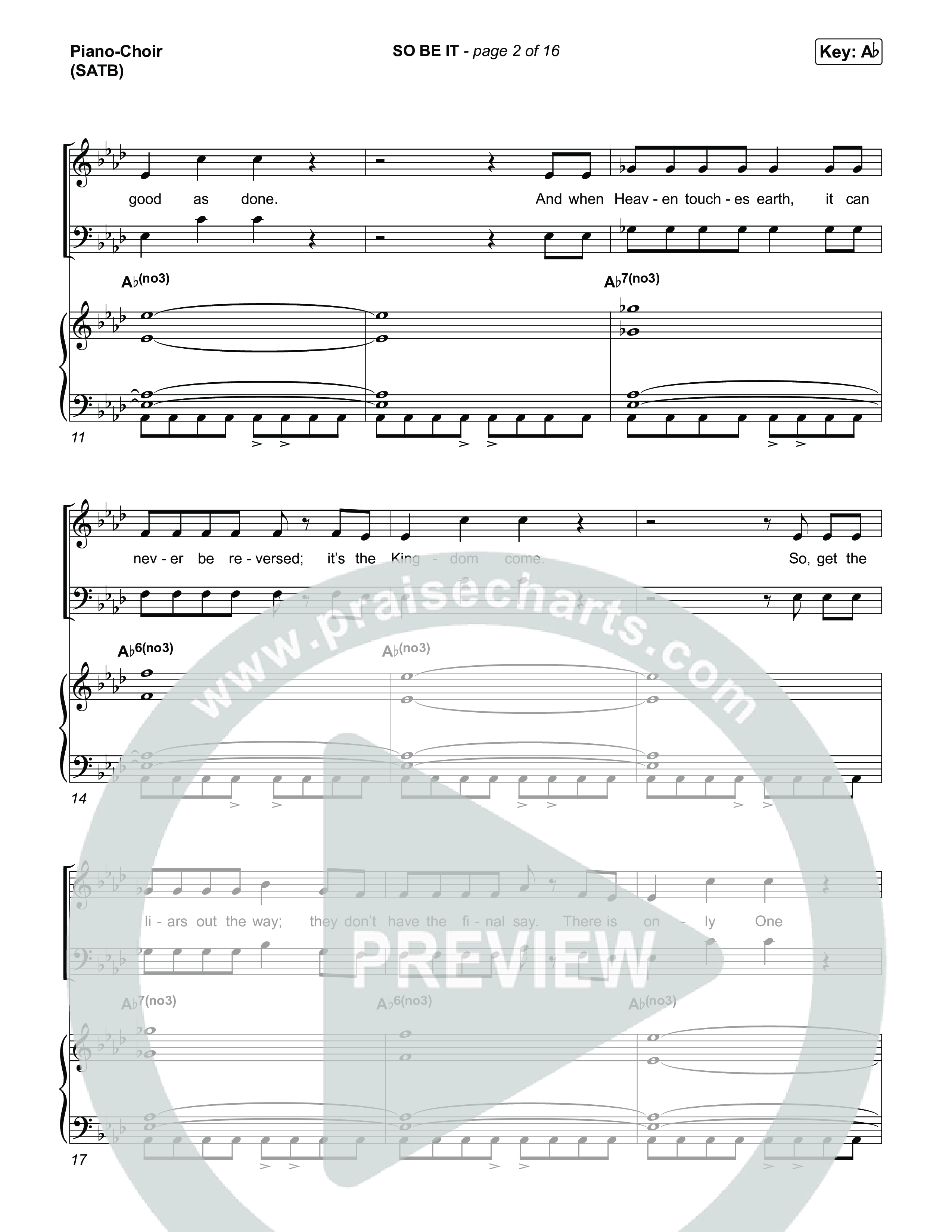 SO BE IT (Choral Anthem SATB) Piano/Vocal (SATB) (Elevation Worship / Tiffany Hudson / Chris Brown / Arr. Luke Gambill)