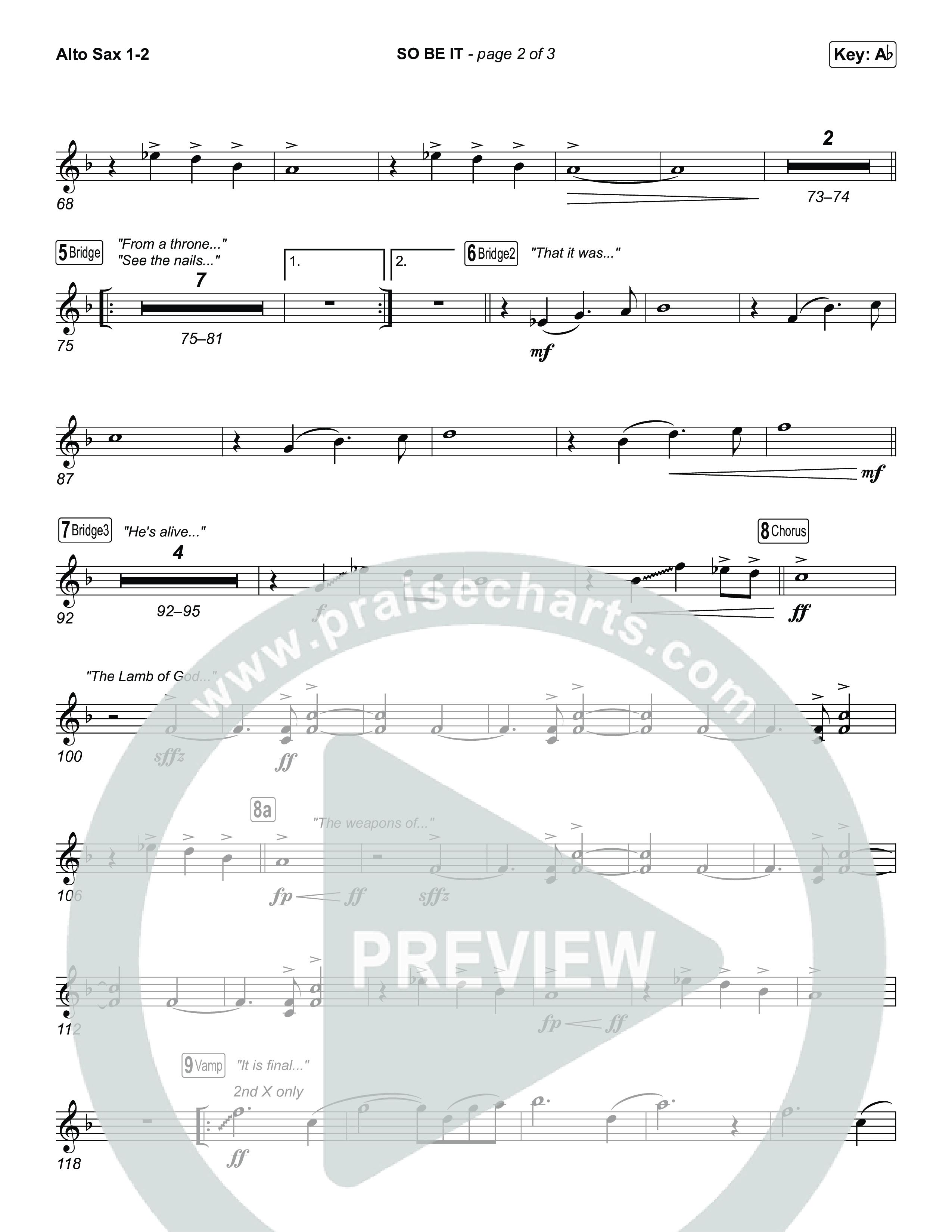 SO BE IT (Worship Choir/SAB) Sax Pack (Elevation Worship / Tiffany Hudson / Chris Brown / Arr. Luke Gambill)