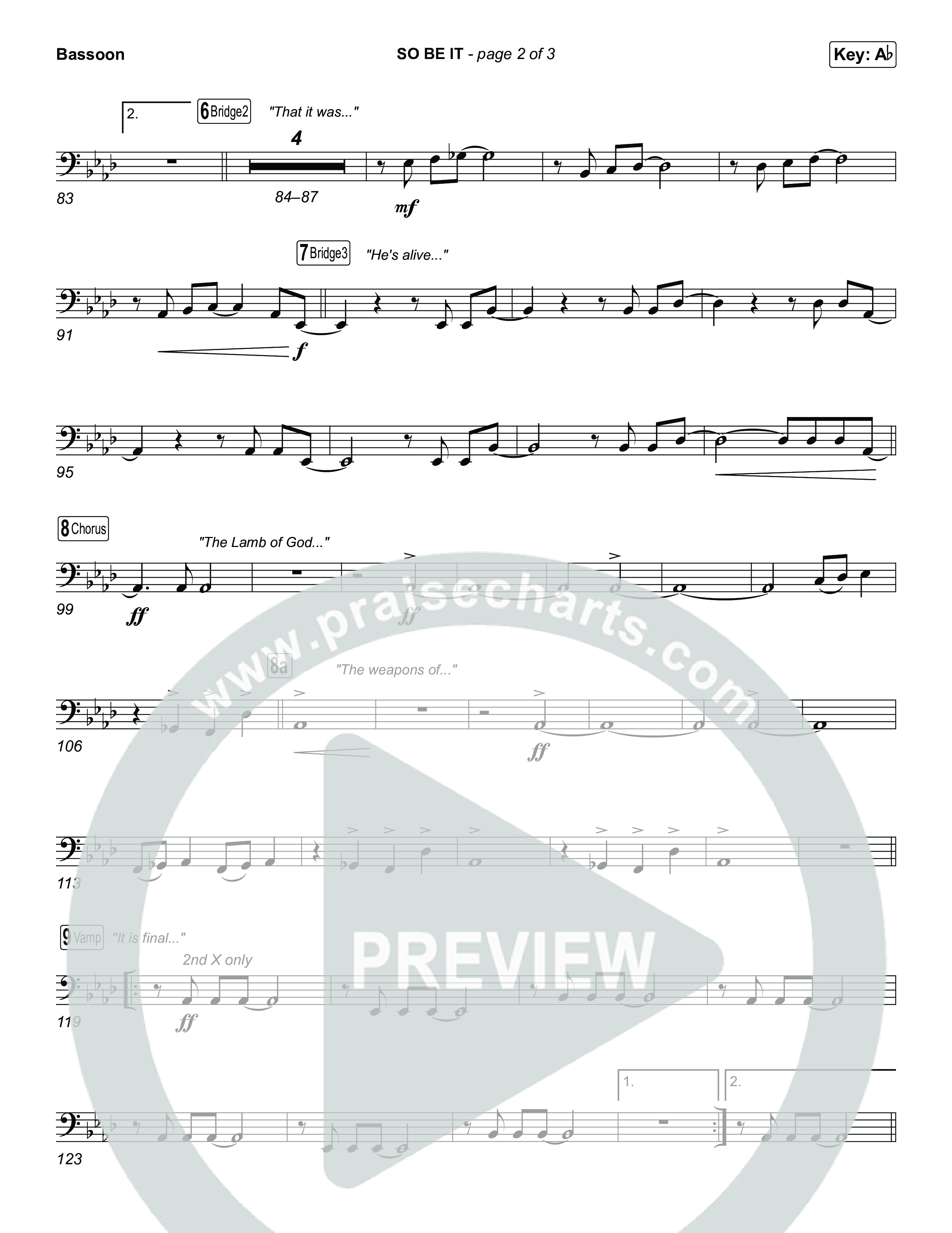 SO BE IT (Worship Choir/SAB) Bassoon (Elevation Worship / Tiffany Hudson / Chris Brown / Arr. Luke Gambill)