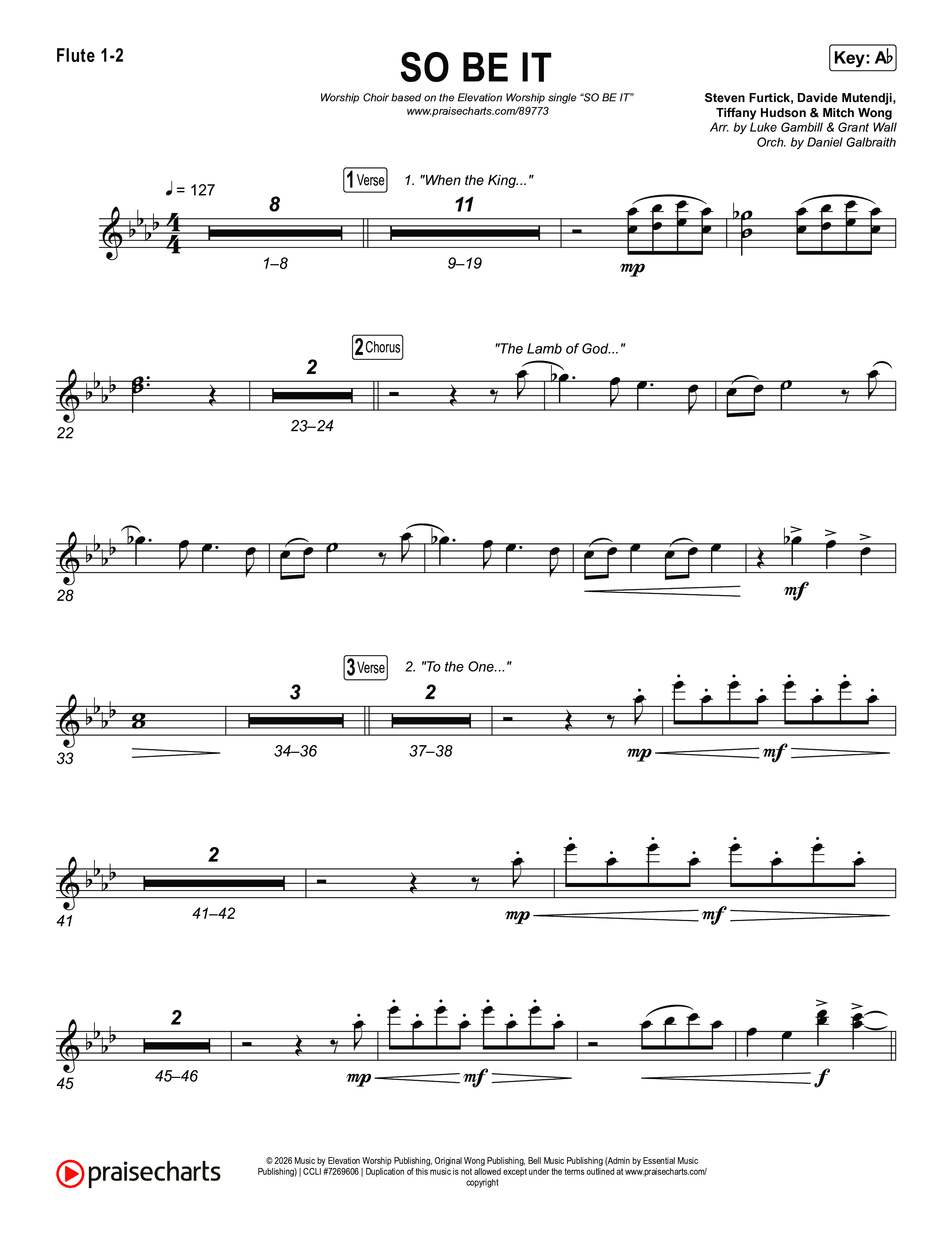 SO BE IT (Worship Choir/SAB) Wind Pack (Elevation Worship / Tiffany Hudson / Chris Brown / Arr. Luke Gambill)