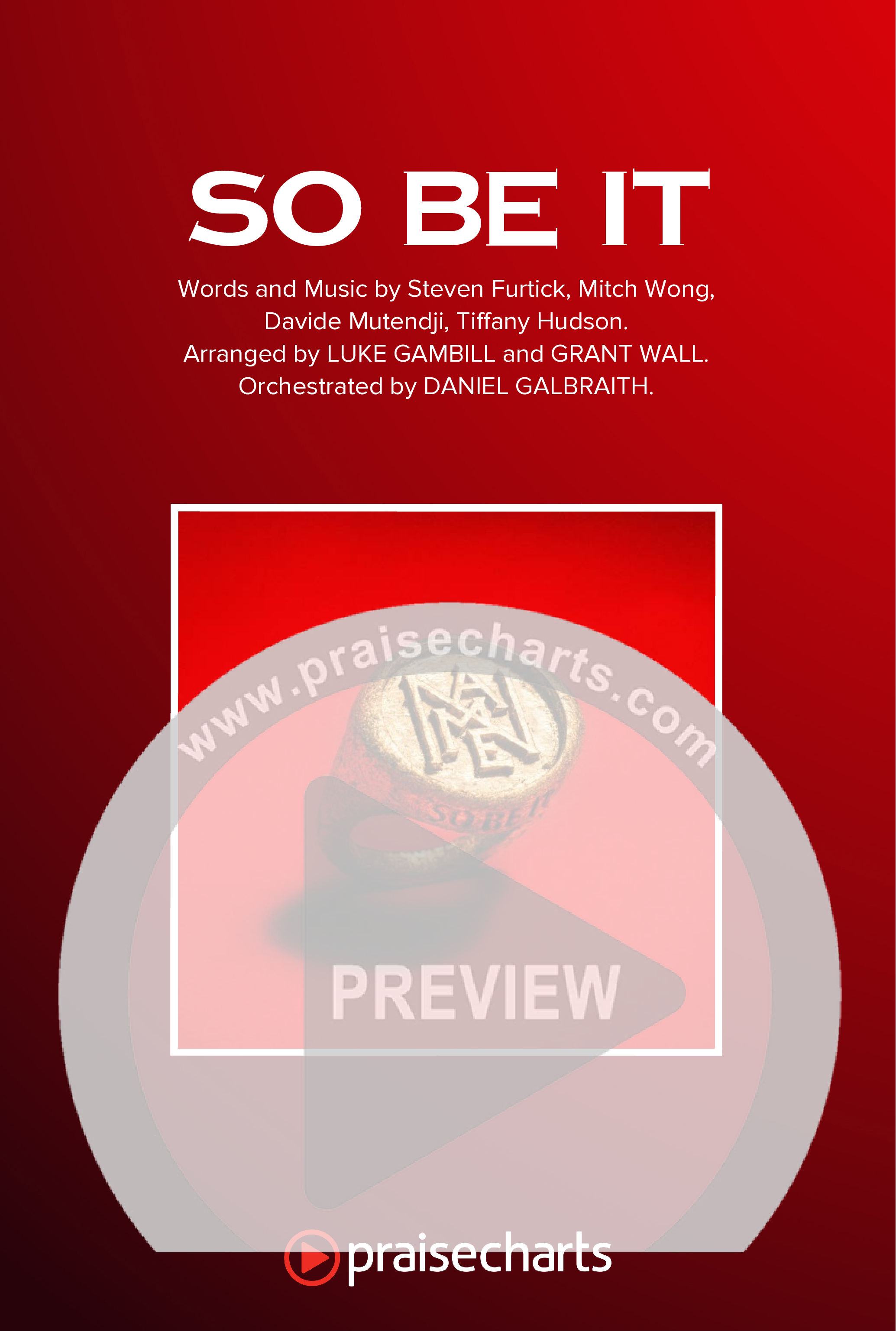 SO BE IT (Worship Choir/SAB) Octavo Cover Sheet (Elevation Worship / Tiffany Hudson / Chris Brown / Arr. Luke Gambill)