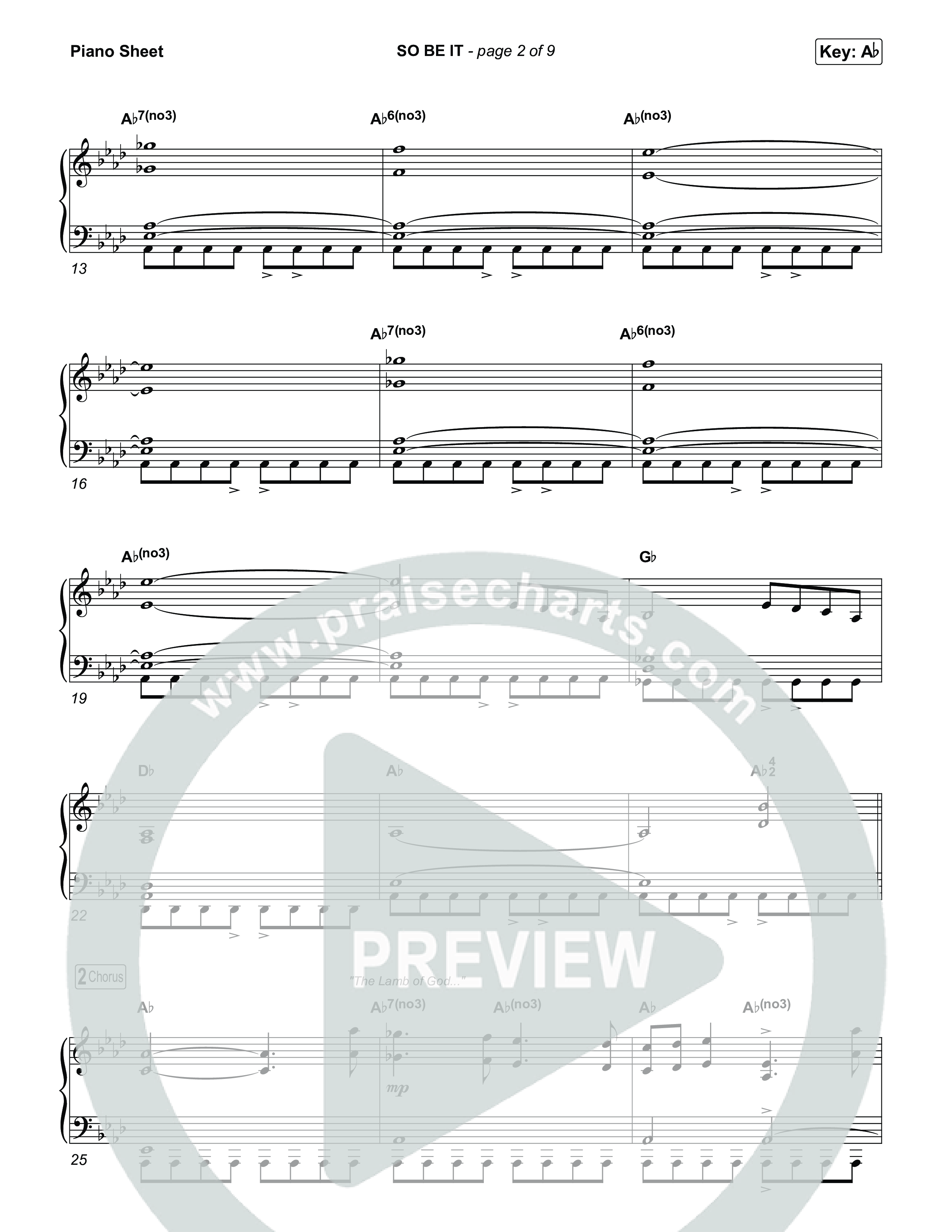 SO BE IT (Worship Choir/SAB) Piano Sheet (Elevation Worship / Tiffany Hudson / Chris Brown / Arr. Luke Gambill)