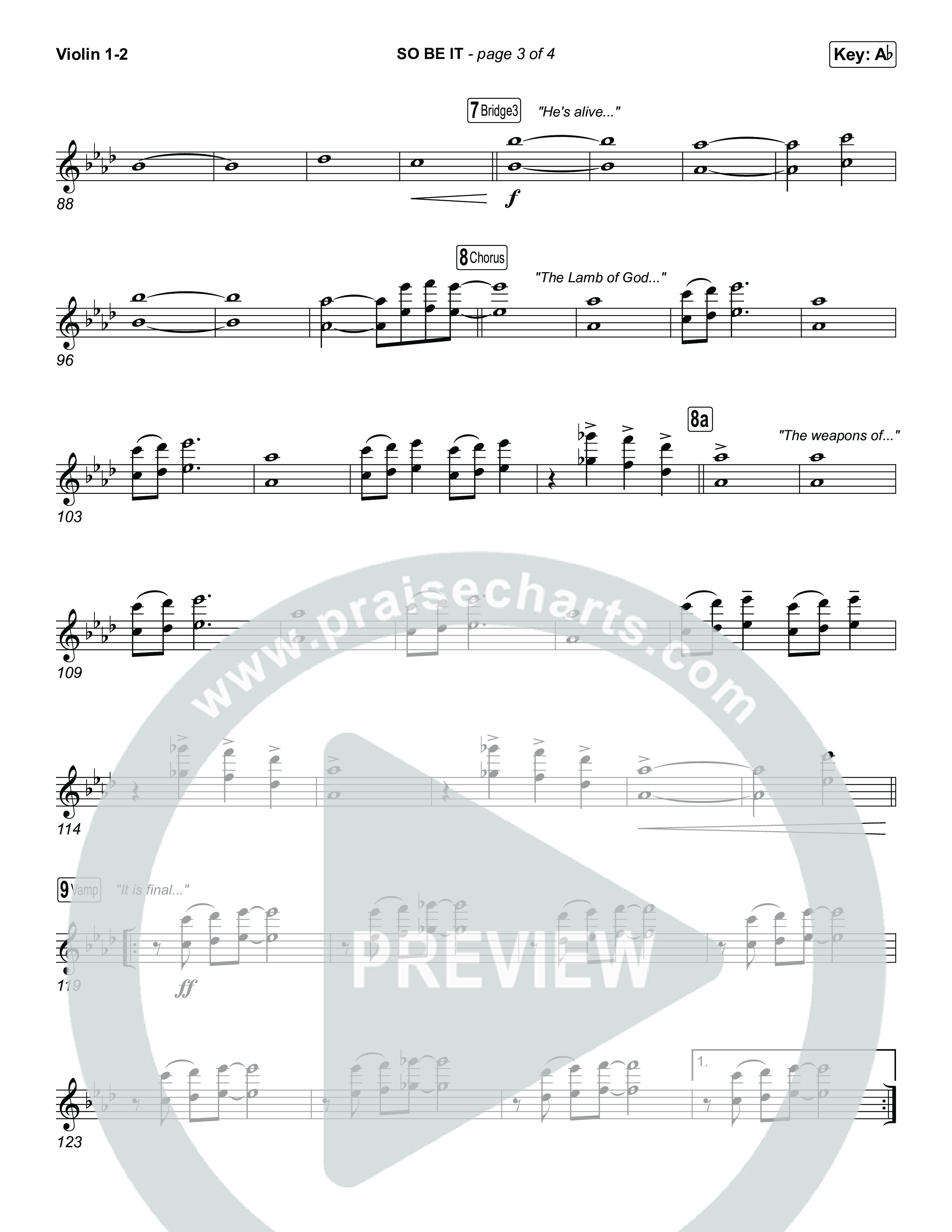 SO BE IT (Unison/2-Part) String Pack (Elevation Worship / Tiffany Hudson / Chris Brown / Arr. Luke Gambill)