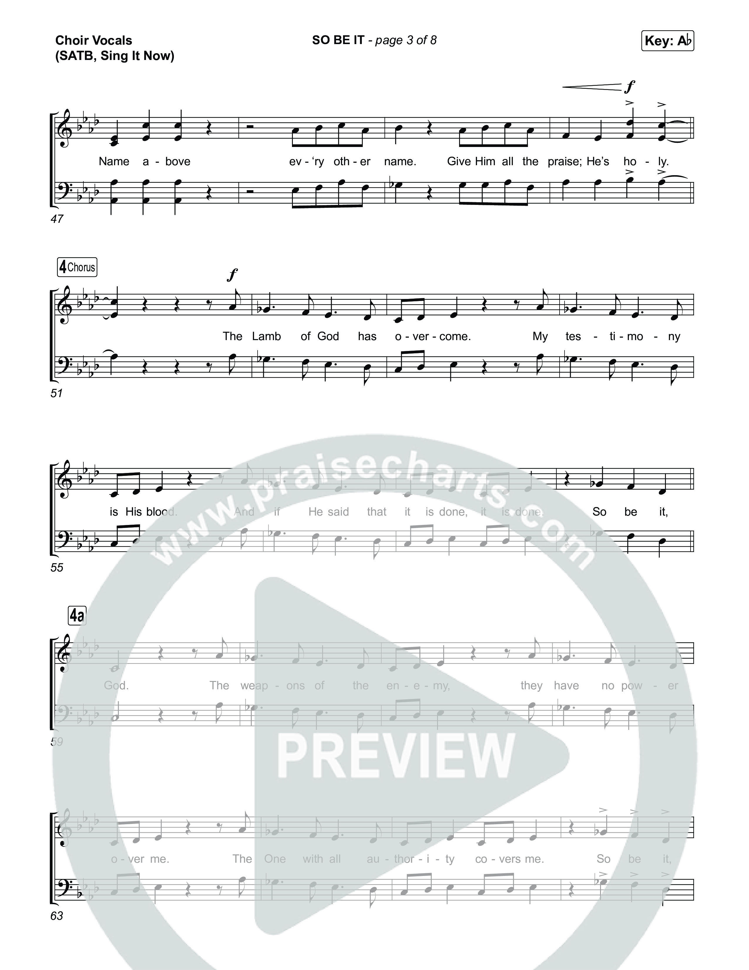 SO BE IT (Sing It Now) Choir Sheet (SATB) (Elevation Worship / Tiffany Hudson / Chris Brown / Arr. Luke Gambill)
