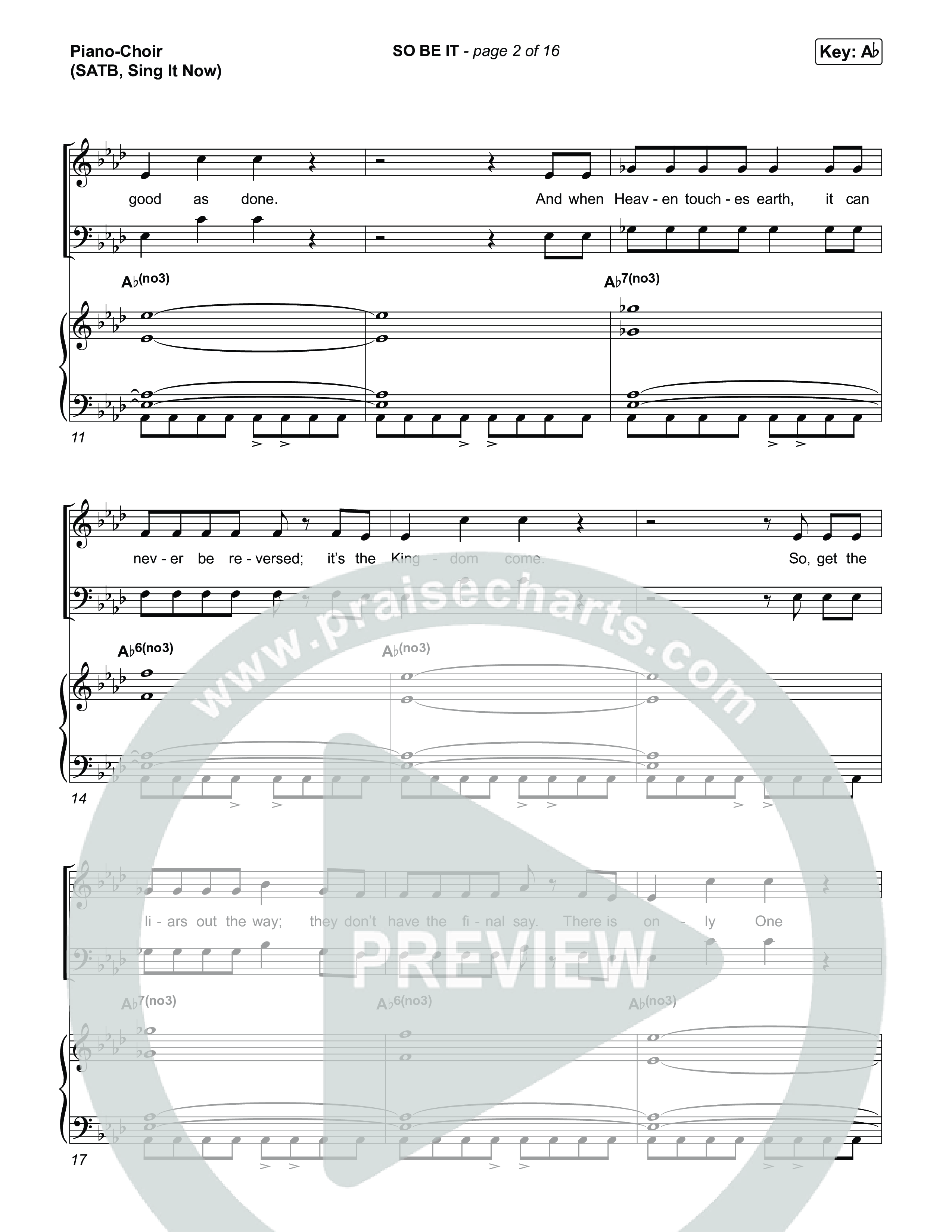 SO BE IT (Sing It Now) Piano/Choir (SATB) (Elevation Worship / Tiffany Hudson / Chris Brown / Arr. Luke Gambill)