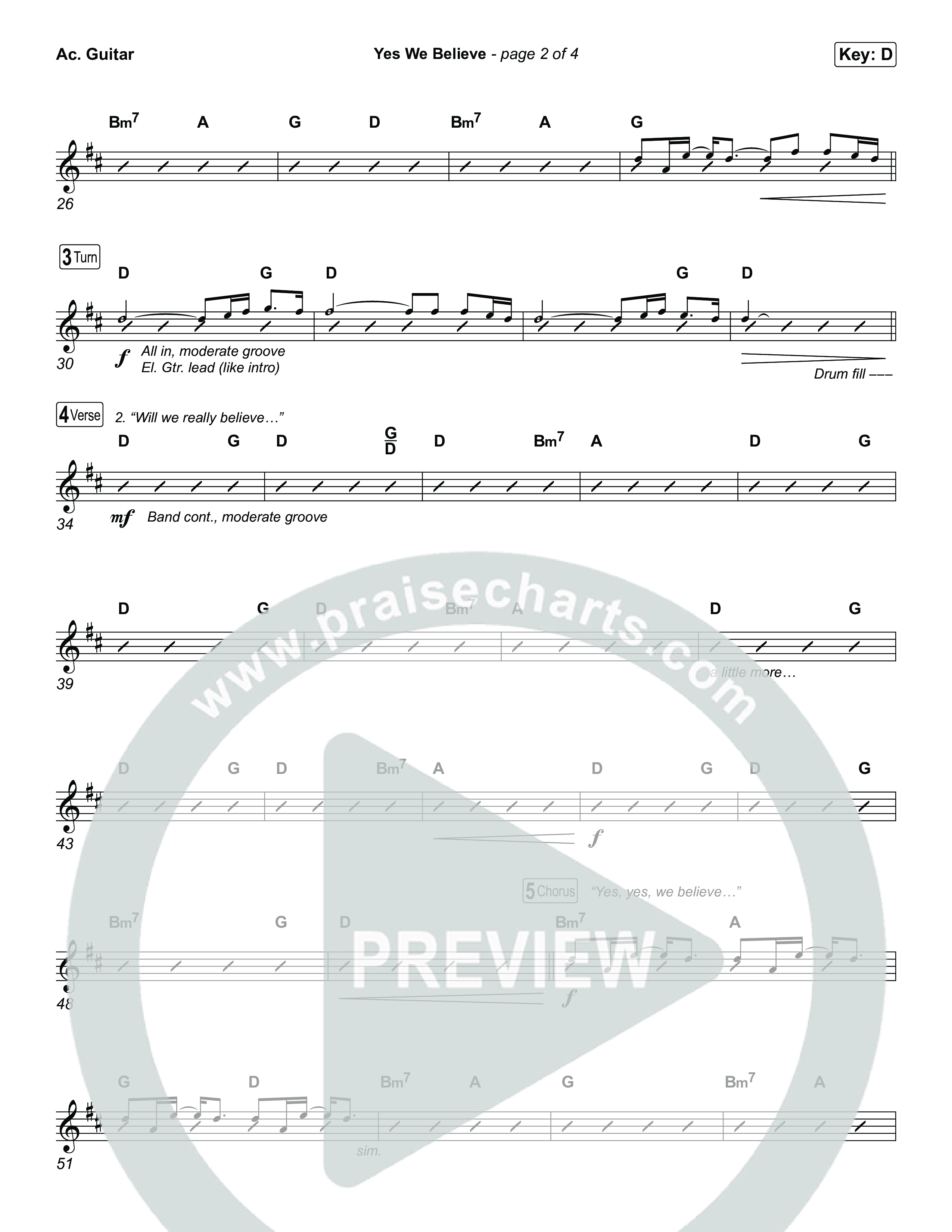 Yes We Believe Acoustic Guitar (Paul Baloche)