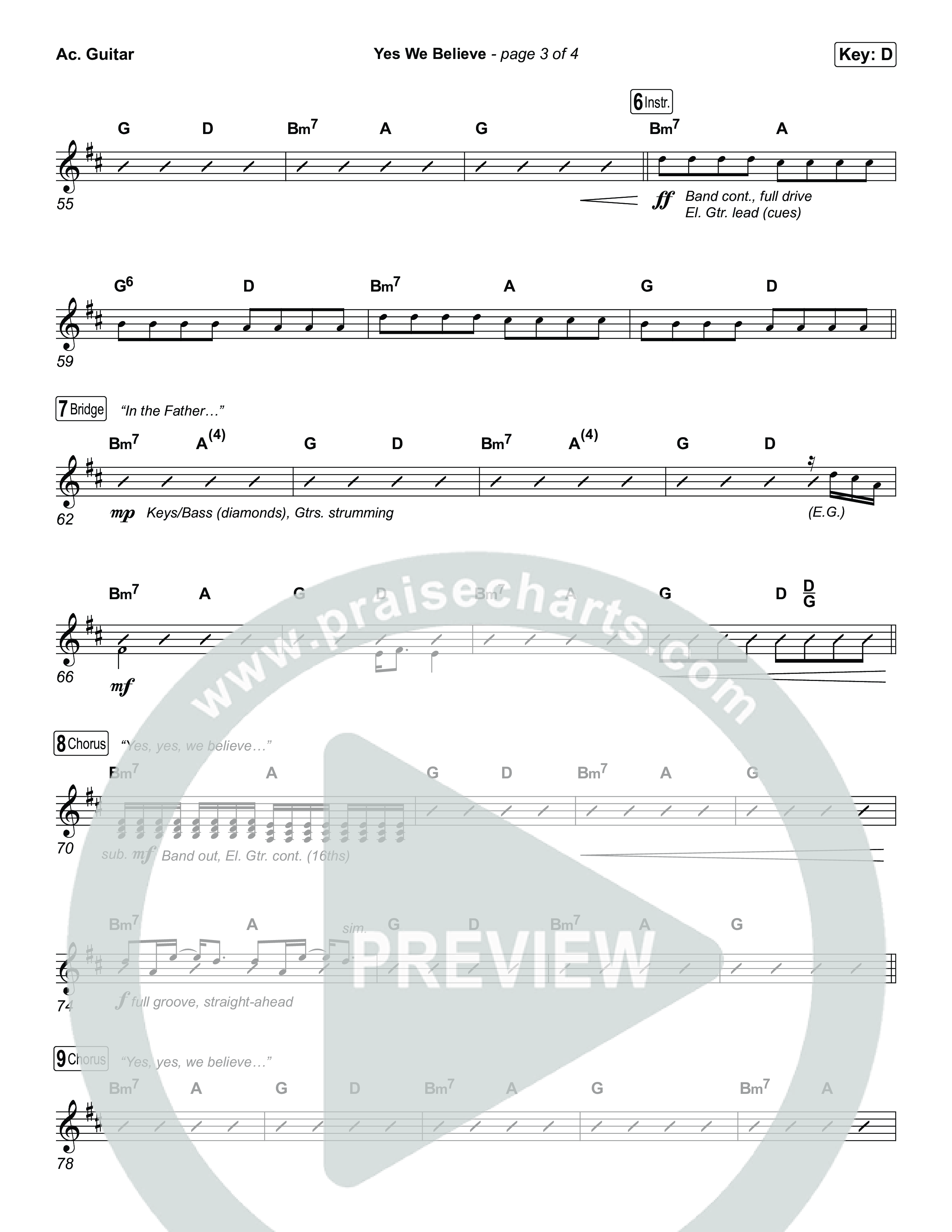 Yes We Believe Acoustic Guitar (Paul Baloche)