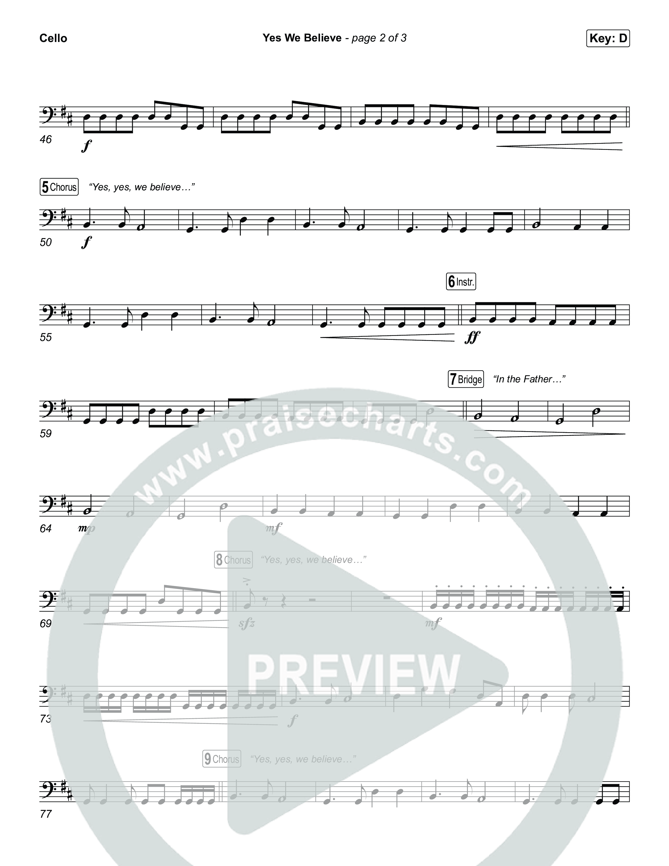 Yes We Believe Cello (Paul Baloche)