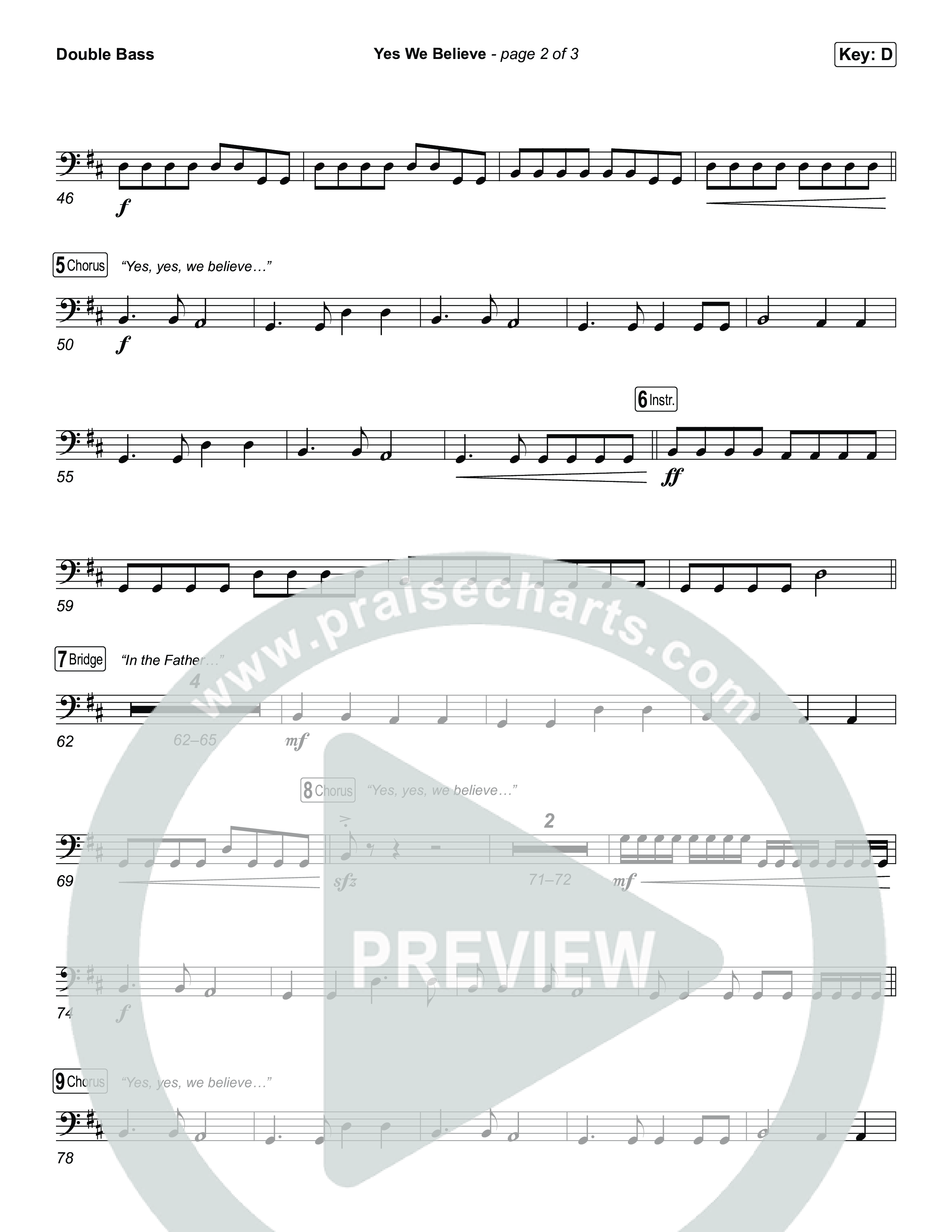 Yes We Believe Double Bass (Paul Baloche)