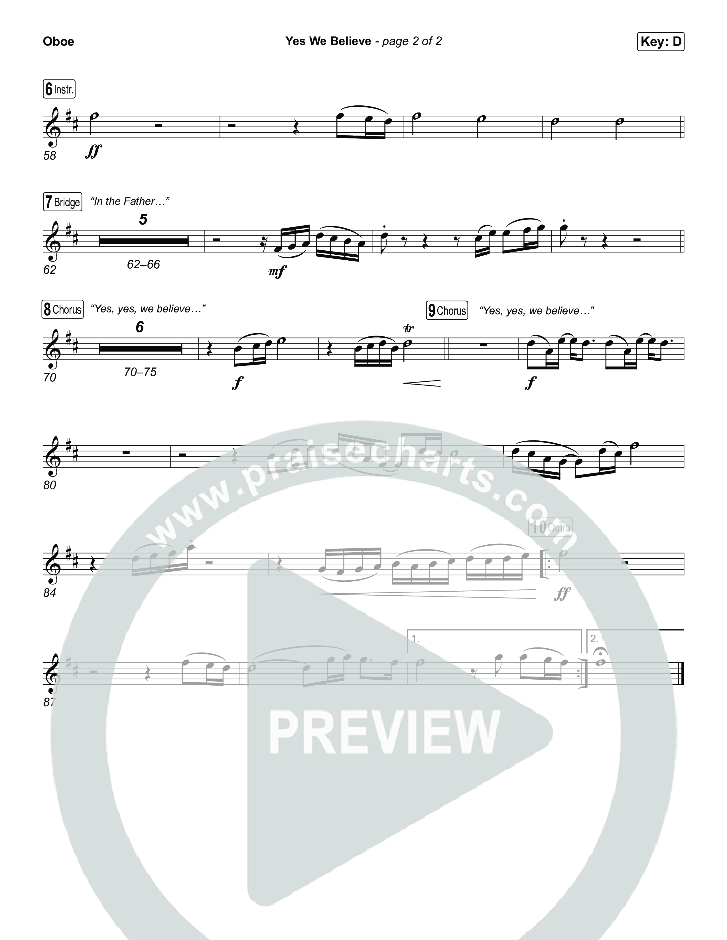 Yes We Believe Oboe (Paul Baloche)