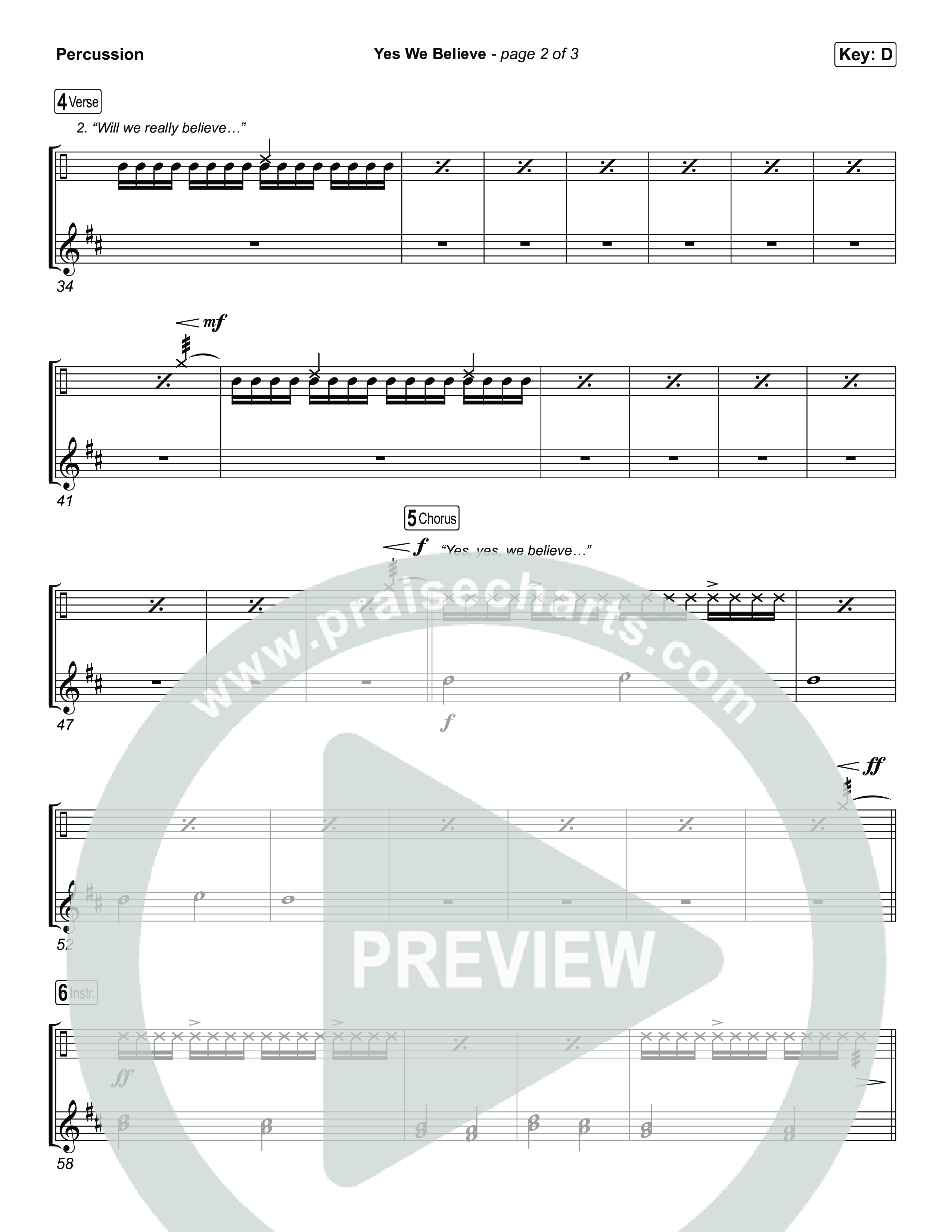Yes We Believe Percussion (Paul Baloche)