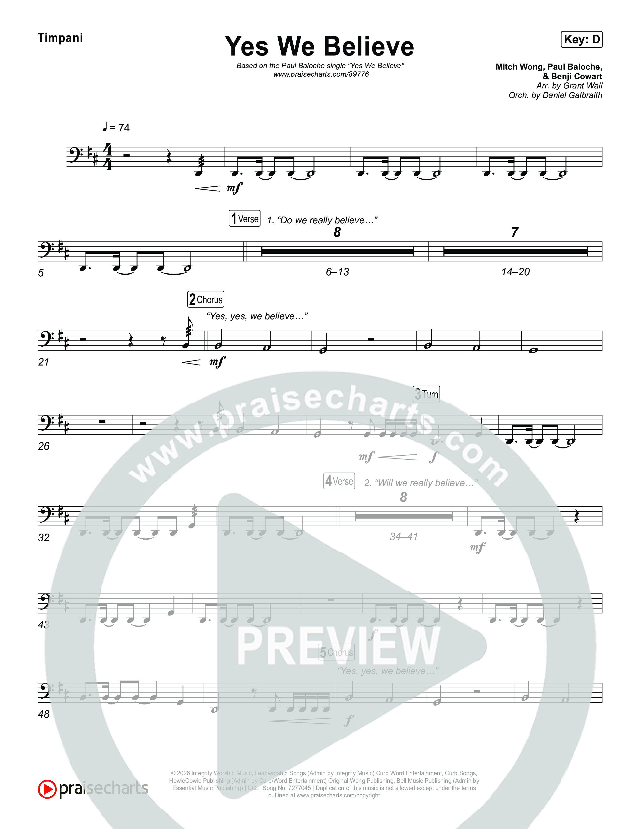 Yes We Believe Timpani (Paul Baloche)