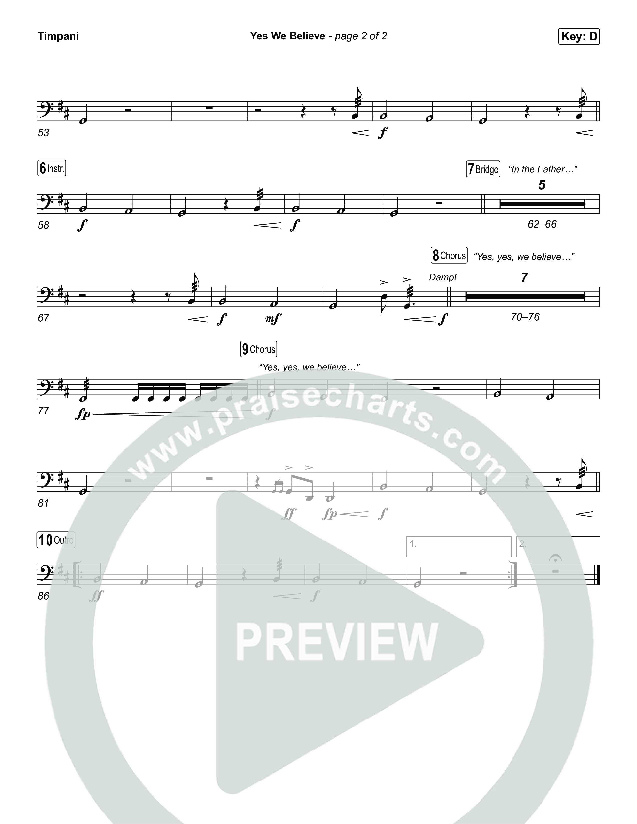 Yes We Believe Timpani (Paul Baloche)