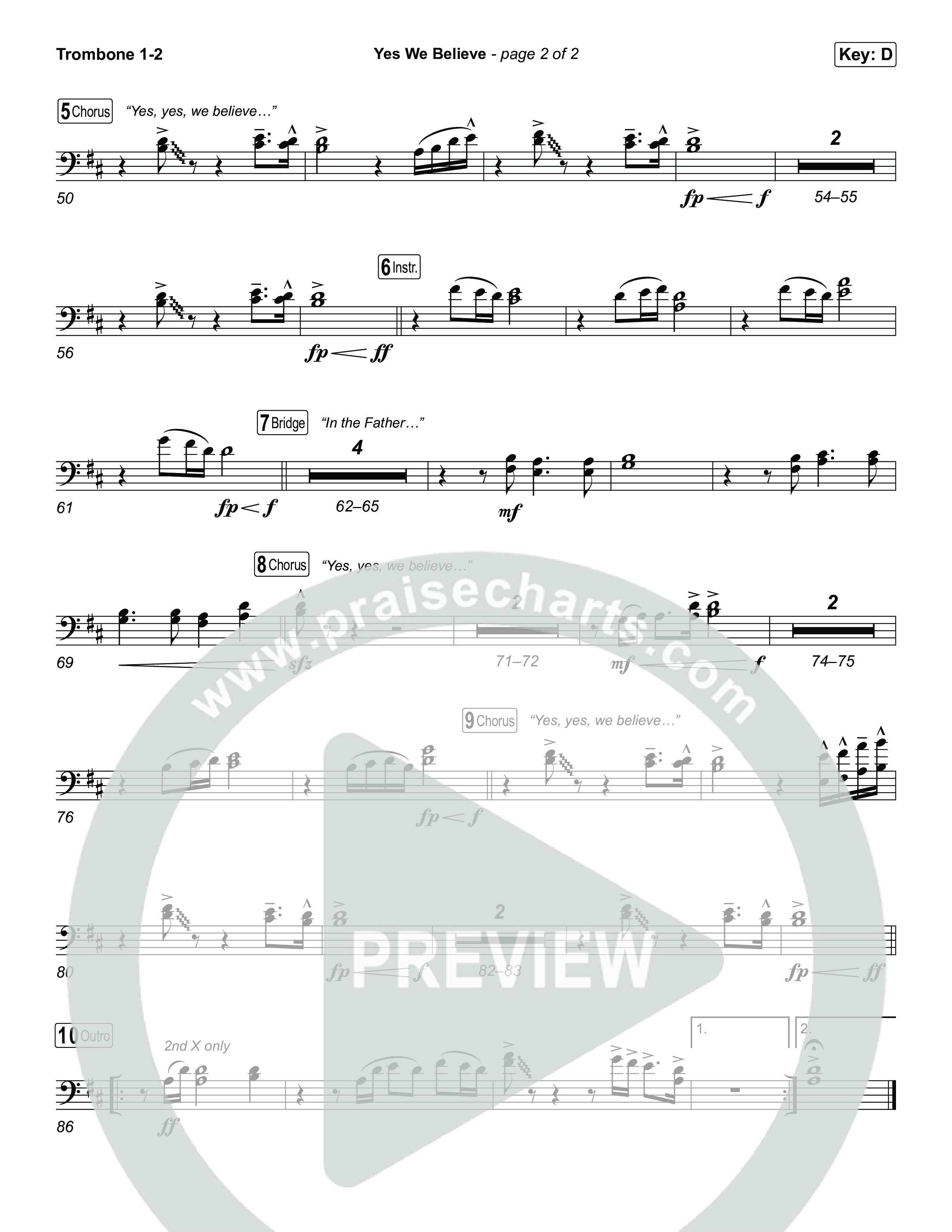 Yes We Believe Trombone 1/2 (Paul Baloche)