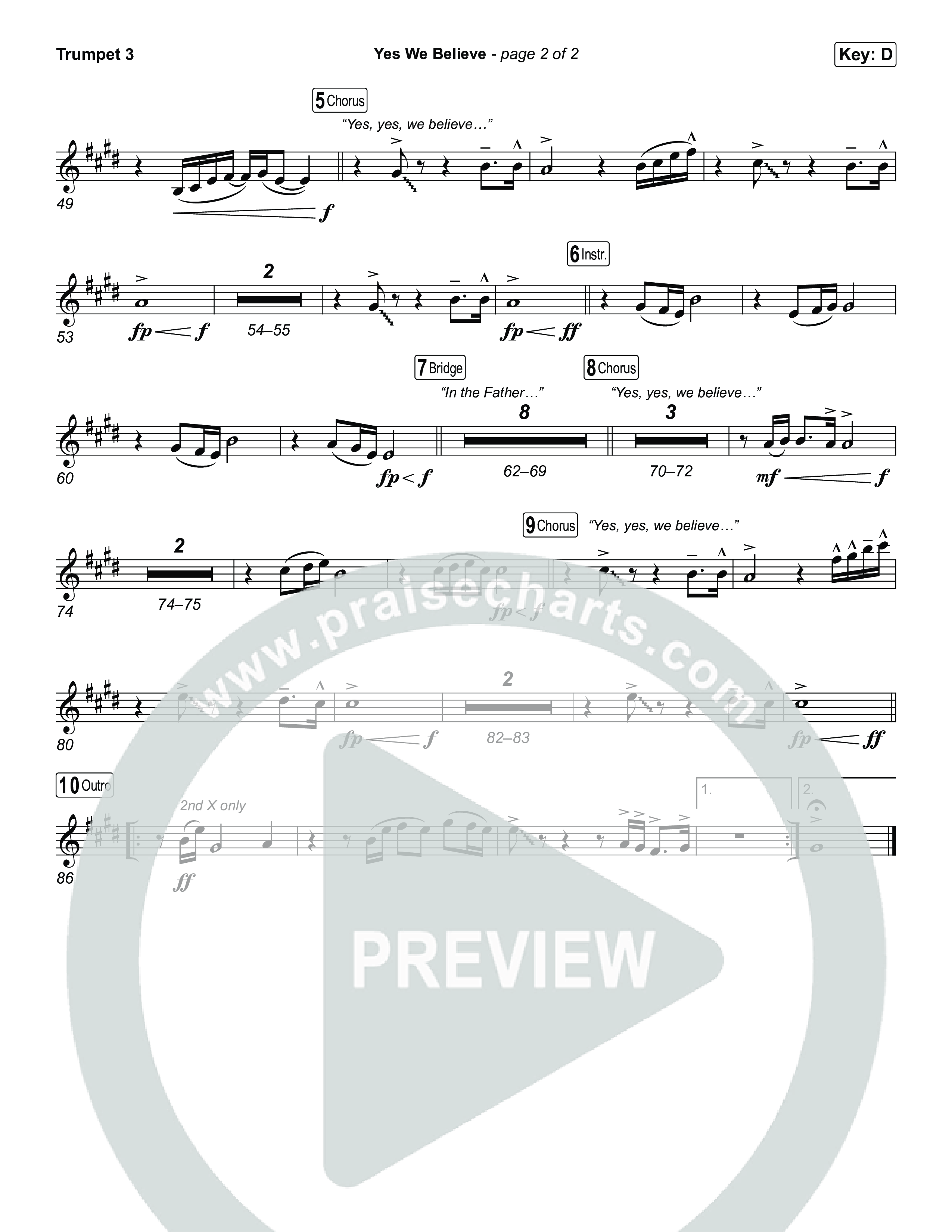 Yes We Believe Trumpet 3 (Paul Baloche)