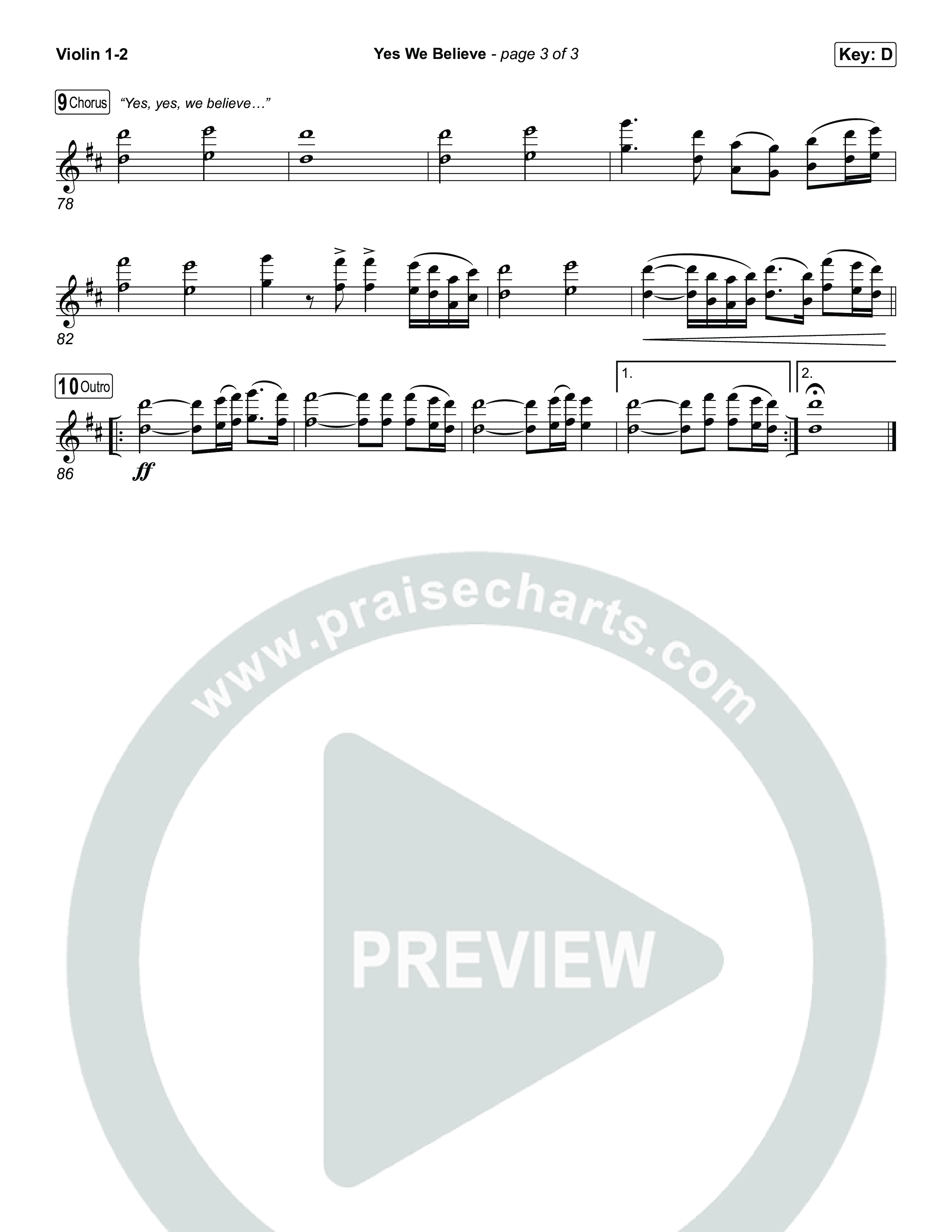 Yes We Believe Violin 1/2 (Paul Baloche)