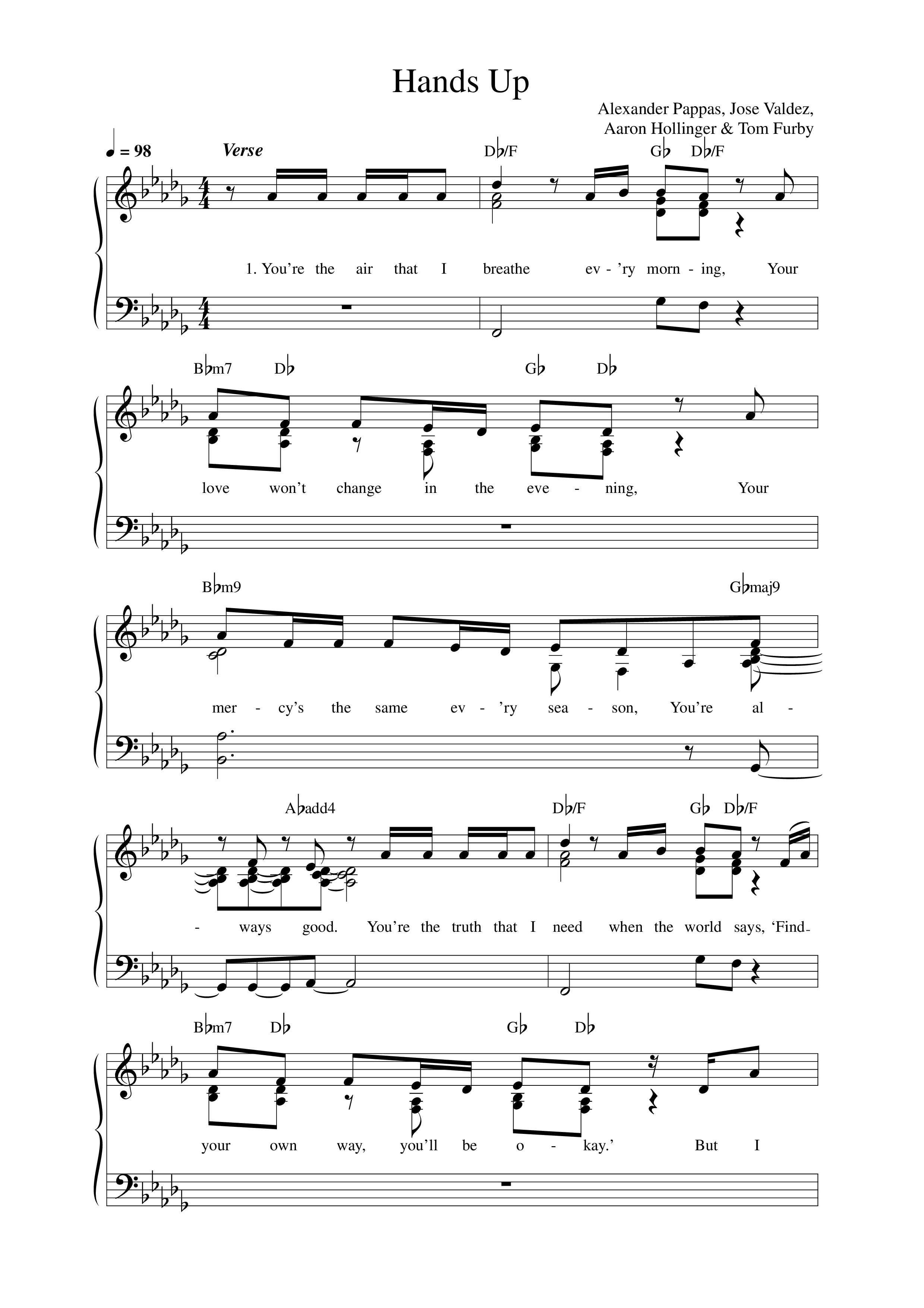 Hands Up Lead Sheet Melody (Alexander Pappas)