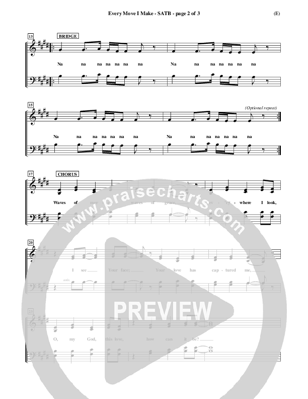 Every Move I Make Choir Vocals (SATB) (David Ruis)