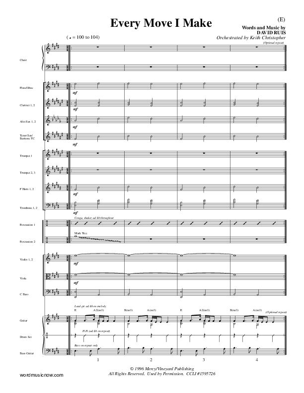 Every Move I Make Conductor's Score (David Ruis)