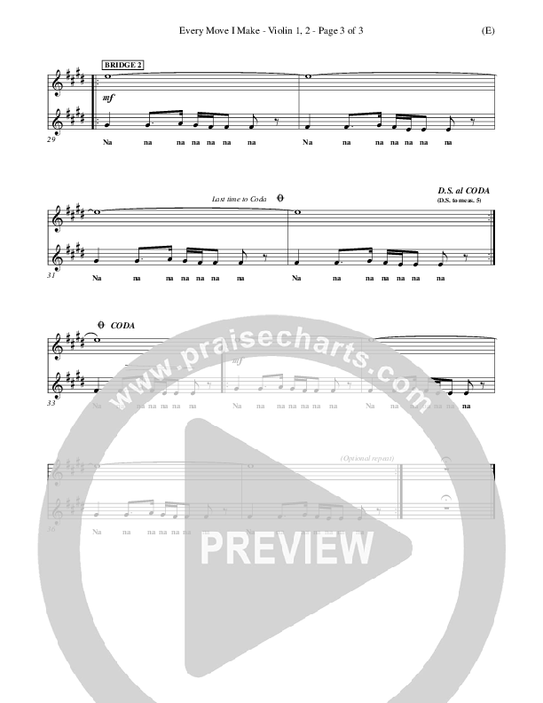 Every Move I Make Violin 1/2 (David Ruis)