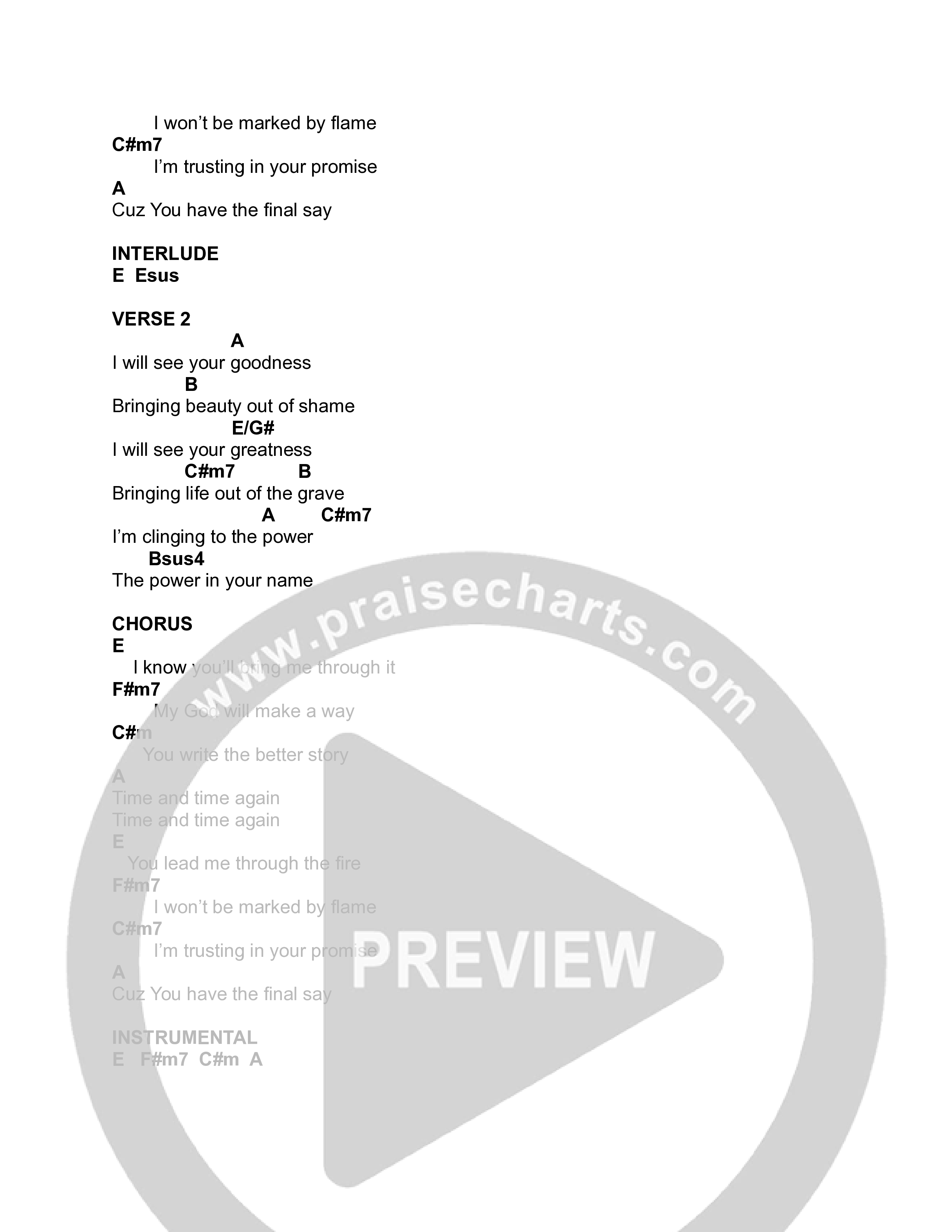 Final Say Chord Chart (Quay Worship / Chidima)