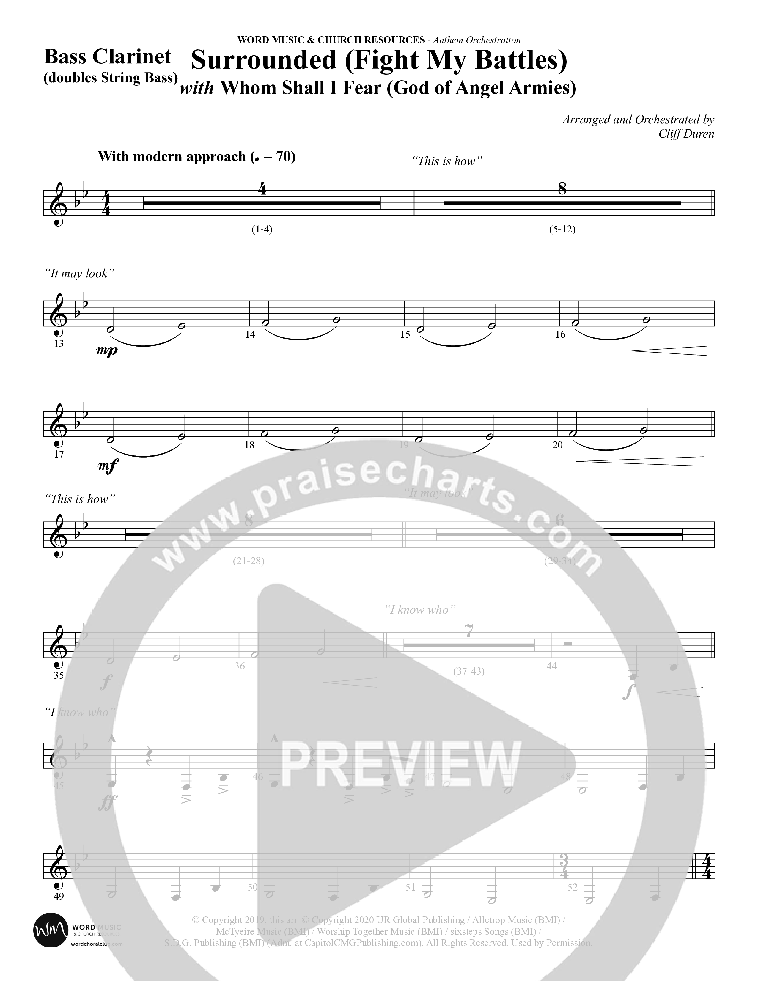 Surrounded (Fight My Battles) (with Whom Shall I Fear (God Of Angel Armies)) (Choral Anthem SATB) Bass Clarinet (Word Music Choral / Arr. Cliff Duren)