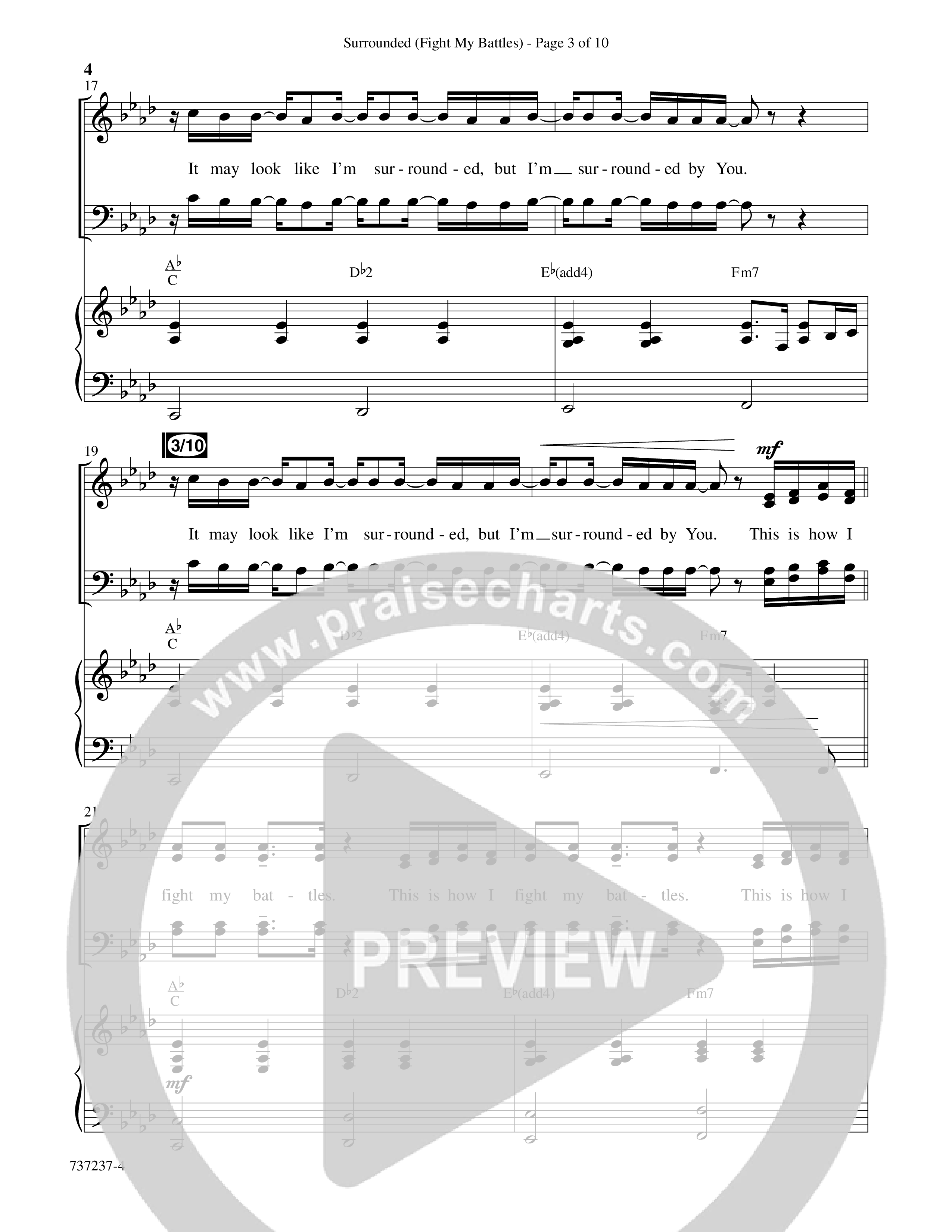 Surrounded (Fight My Battles) (with Whom Shall I Fear (God Of Angel Armies)) (Choral Anthem SATB) Anthem (SATB/Piano) (Word Music Choral / Arr. Cliff Duren)