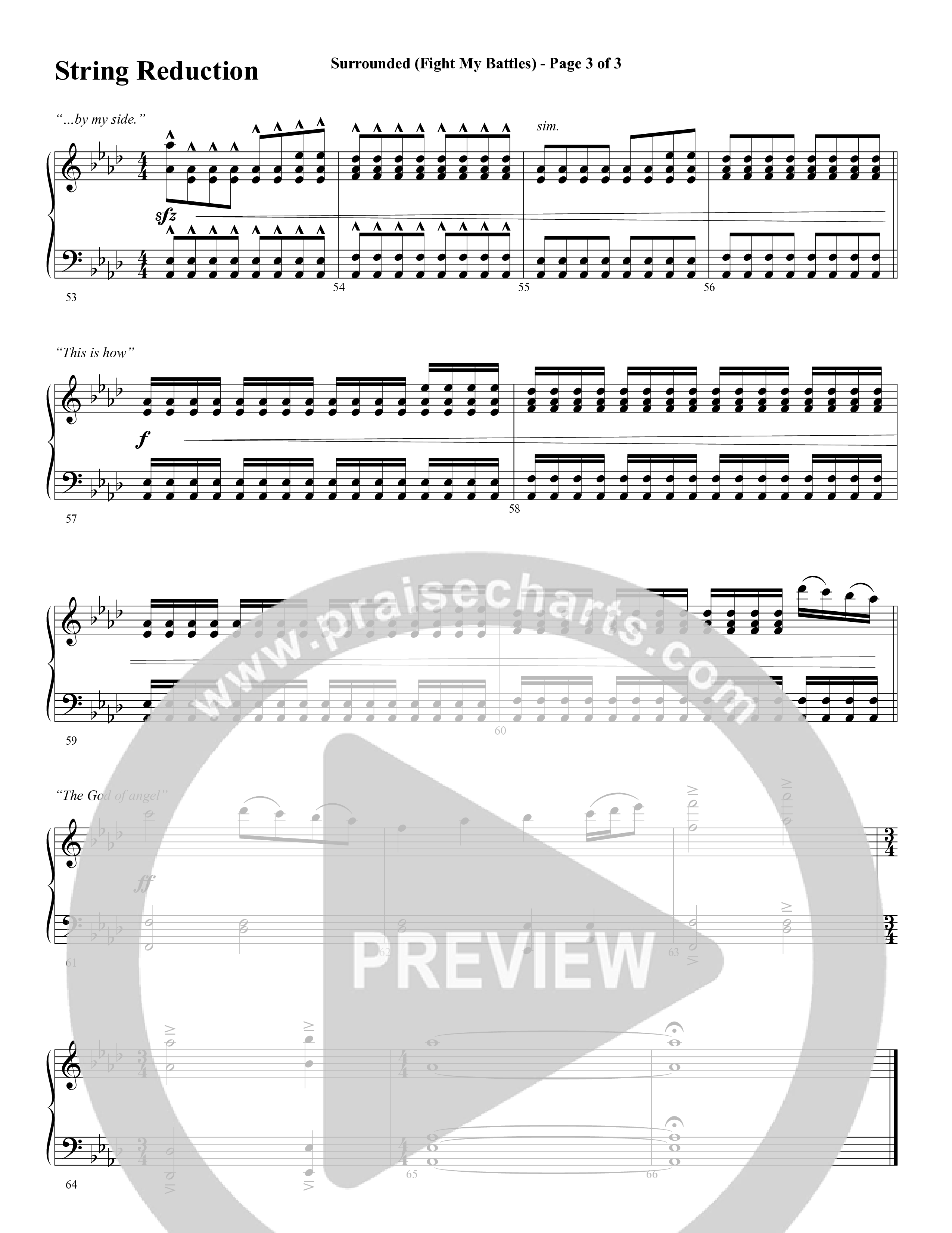 Surrounded (Fight My Battles) (with Whom Shall I Fear (God Of Angel Armies)) (Choral Anthem SATB) String Reduction (Word Music Choral / Arr. Cliff Duren)