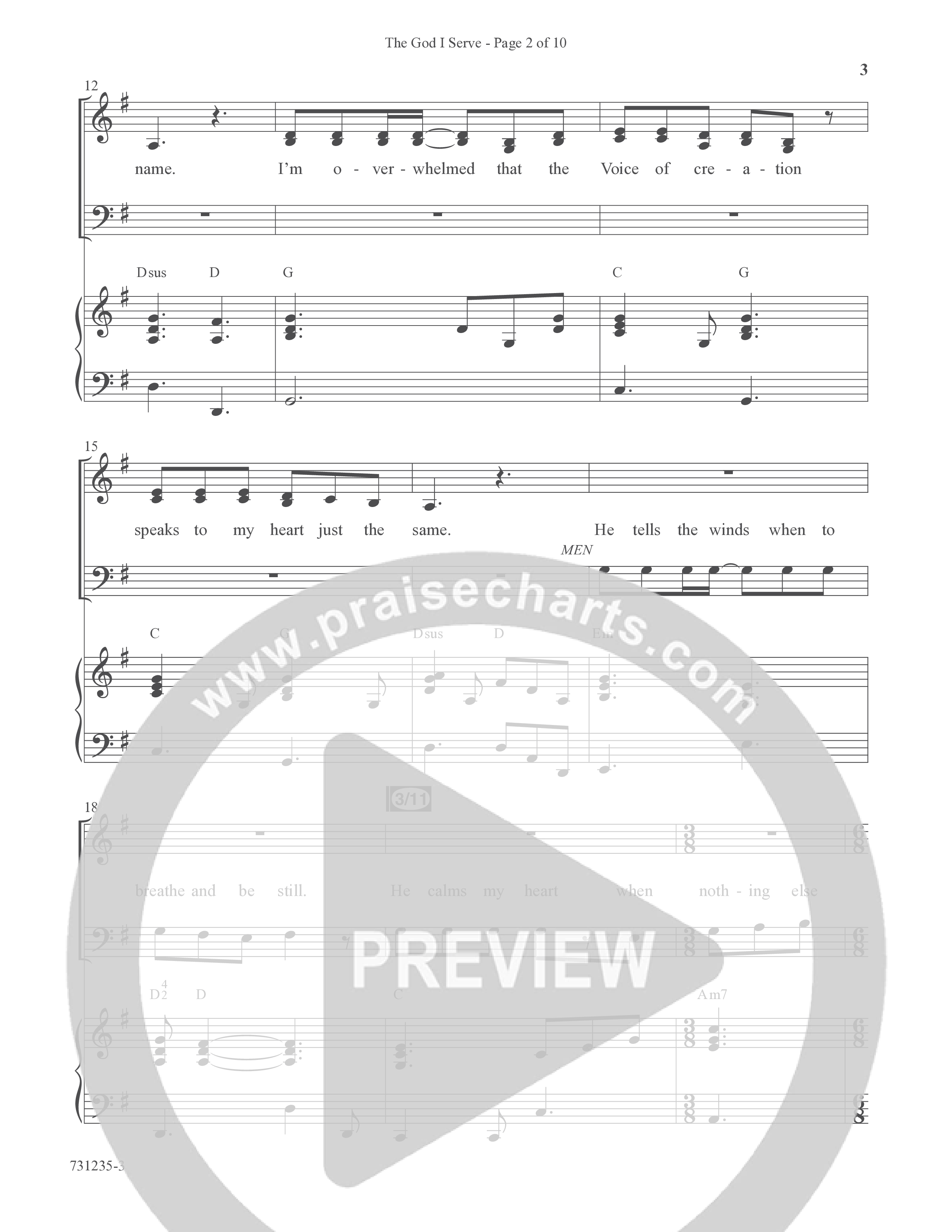The God I Serve (Choral Anthem SATB) Anthem (SATB/Piano) (Word Music Choral / Arr. Marty Hamby)