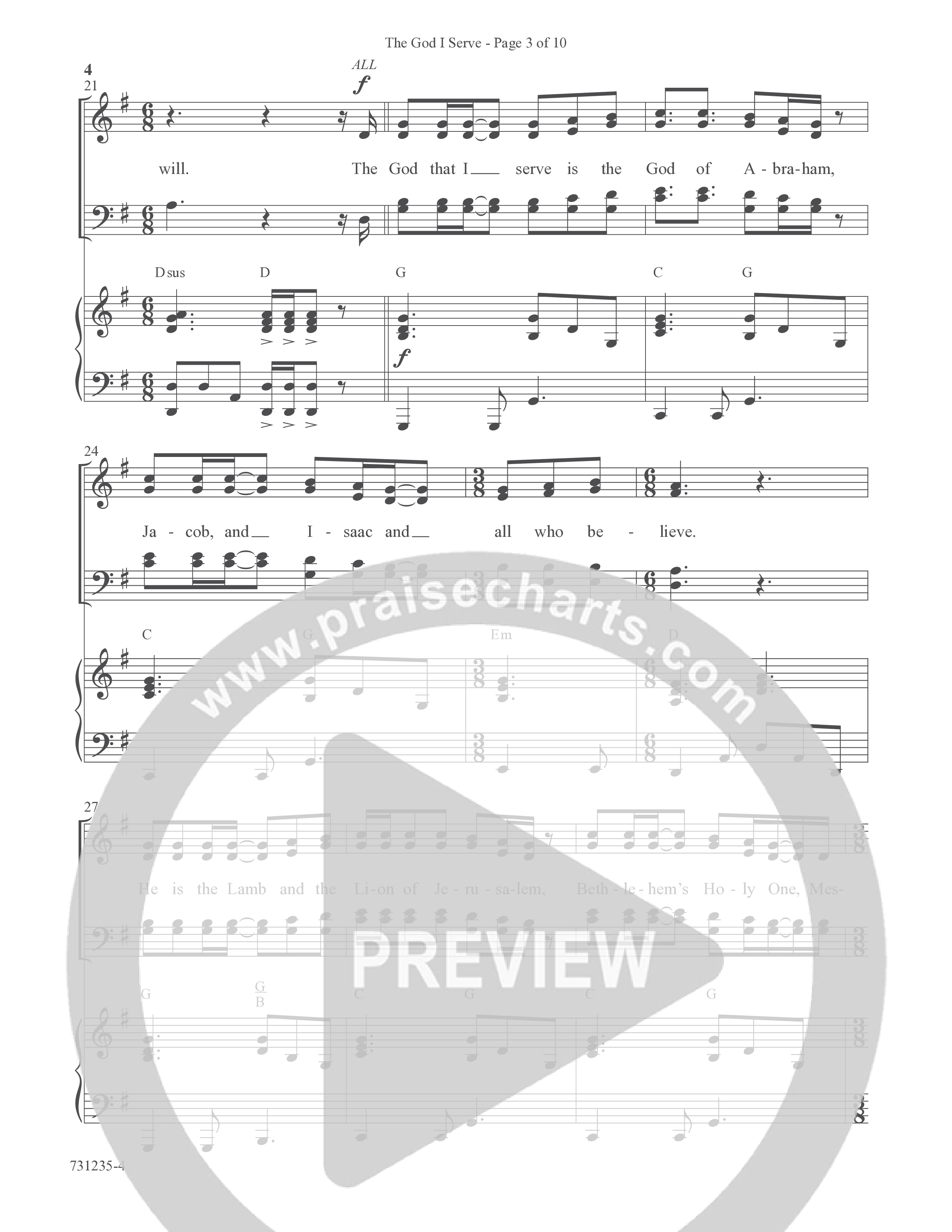 The God I Serve (Choral Anthem SATB) Anthem (SATB/Piano) (Word Music Choral / Arr. Marty Hamby)