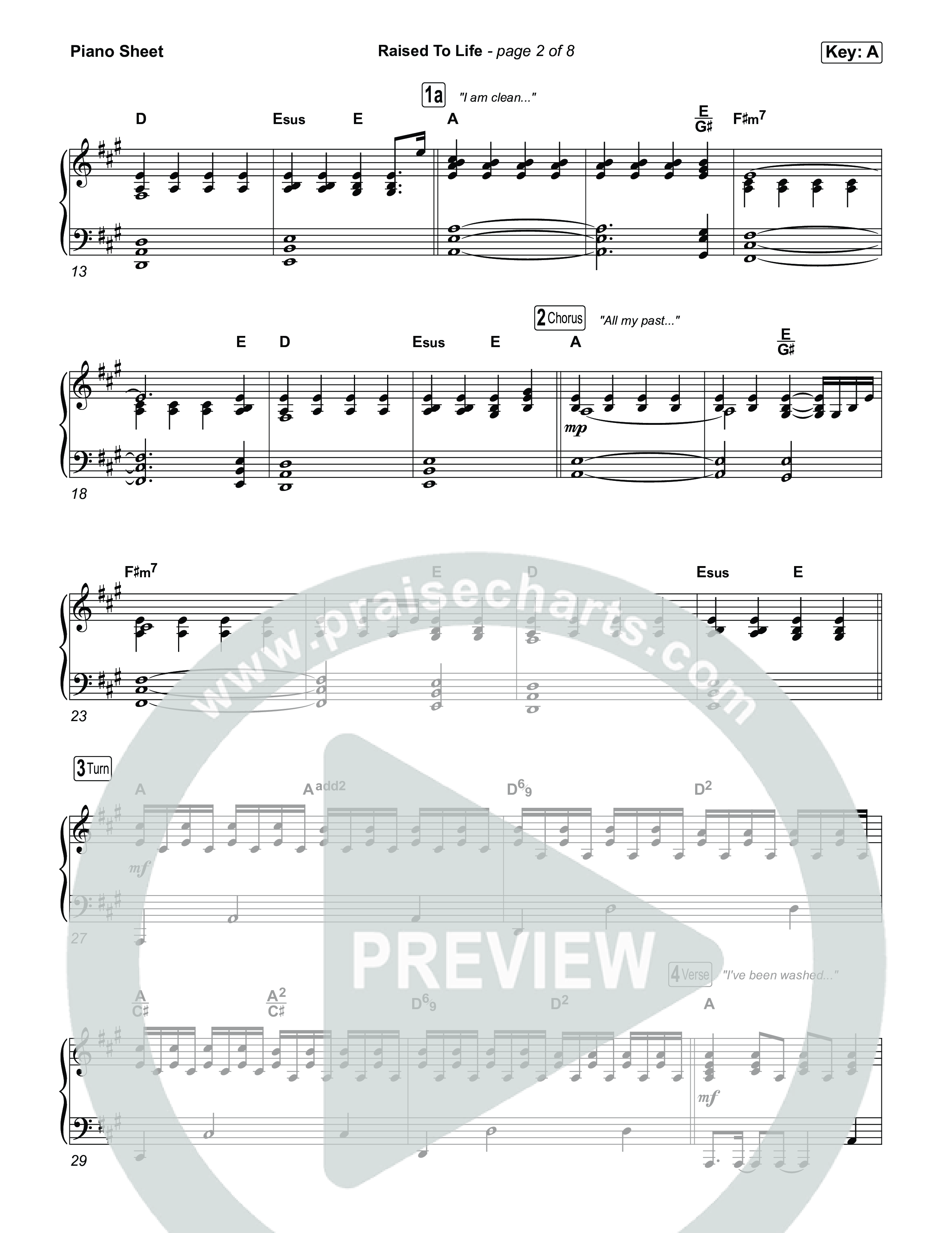 Raised To Life Piano Sheet (Taylor Fish)