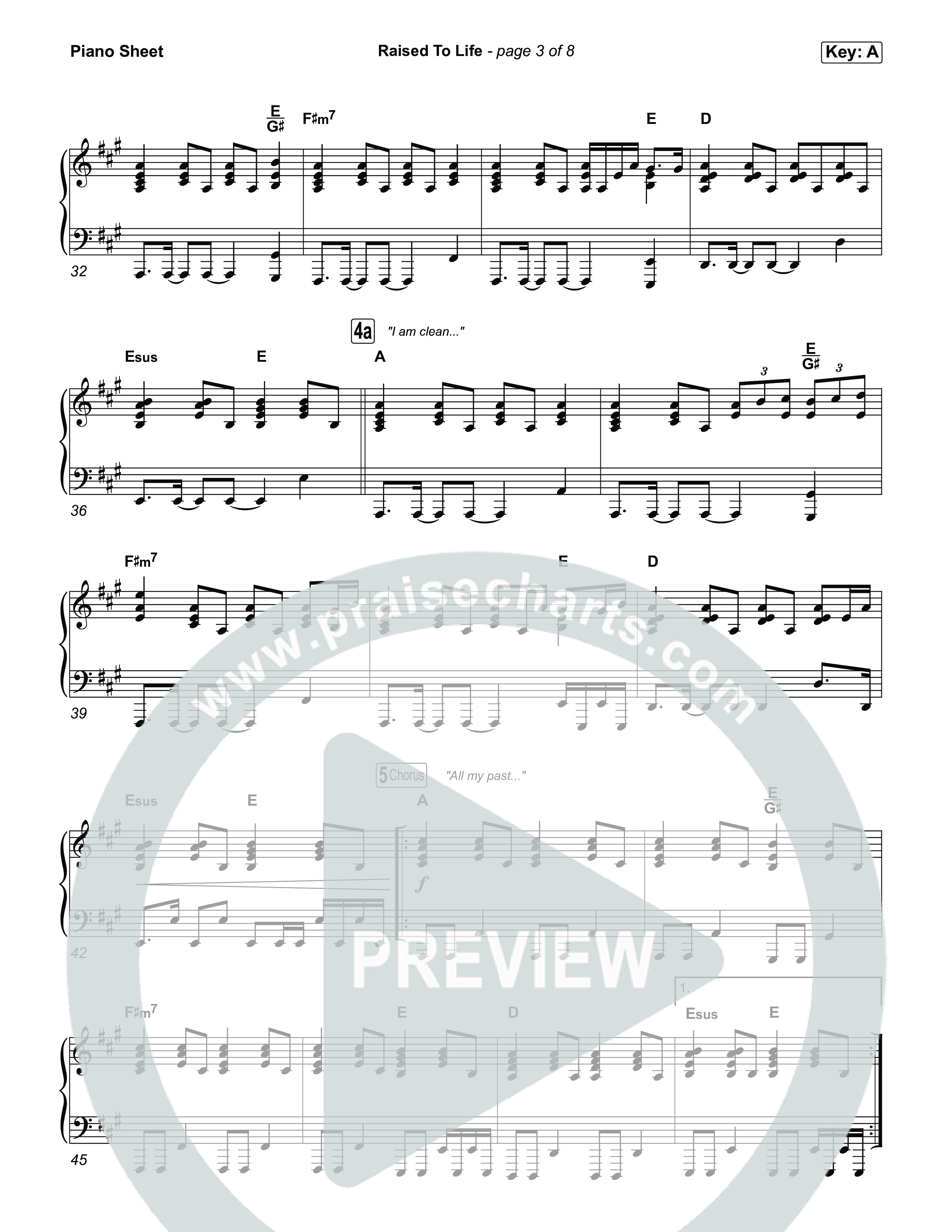 Raised To Life Piano Sheet (Taylor Fish)