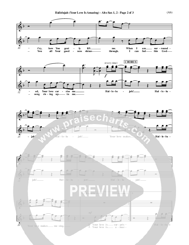 Hallelujah (Your Love Is Amazing) Alto Sax 1/2 (Brian Doerksen)