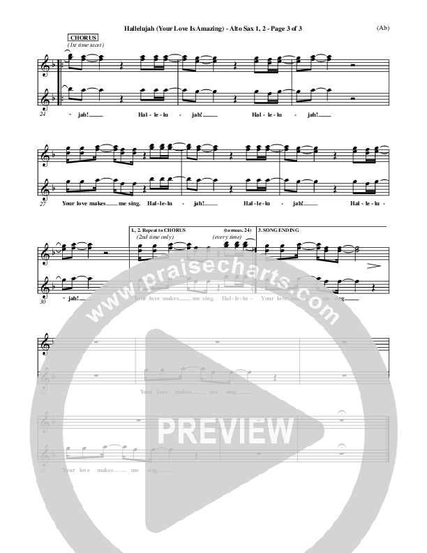 Hallelujah (Your Love Is Amazing) Alto Sax 1/2 (Brian Doerksen)