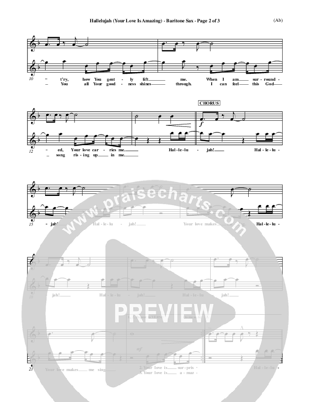 Hallelujah (Your Love Is Amazing) Bari Sax (Brian Doerksen)