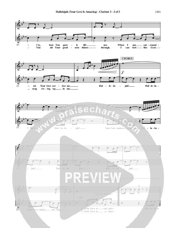 Hallelujah (Your Love Is Amazing) Clarinet 3 (Brian Doerksen)
