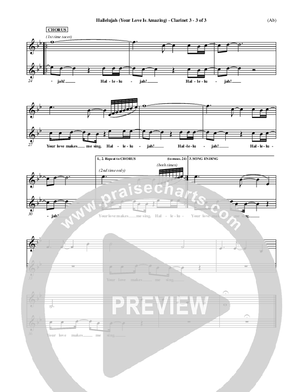 Hallelujah (Your Love Is Amazing) Clarinet 3 (Brian Doerksen)